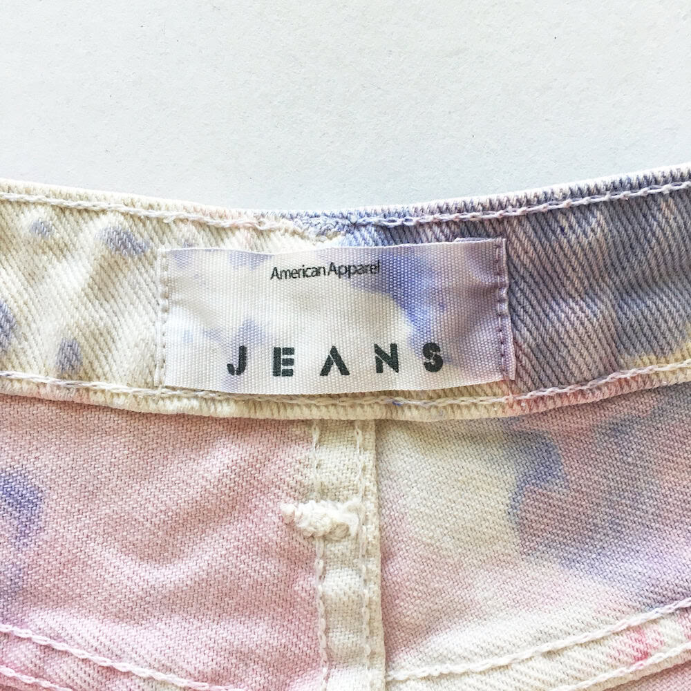 One of a kind hand dyed American Apparel short shorts with natural dye