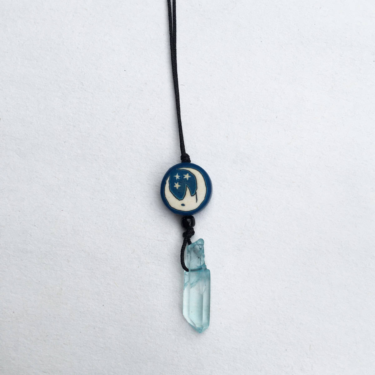 Crystal and polymer clay hippie necklaces