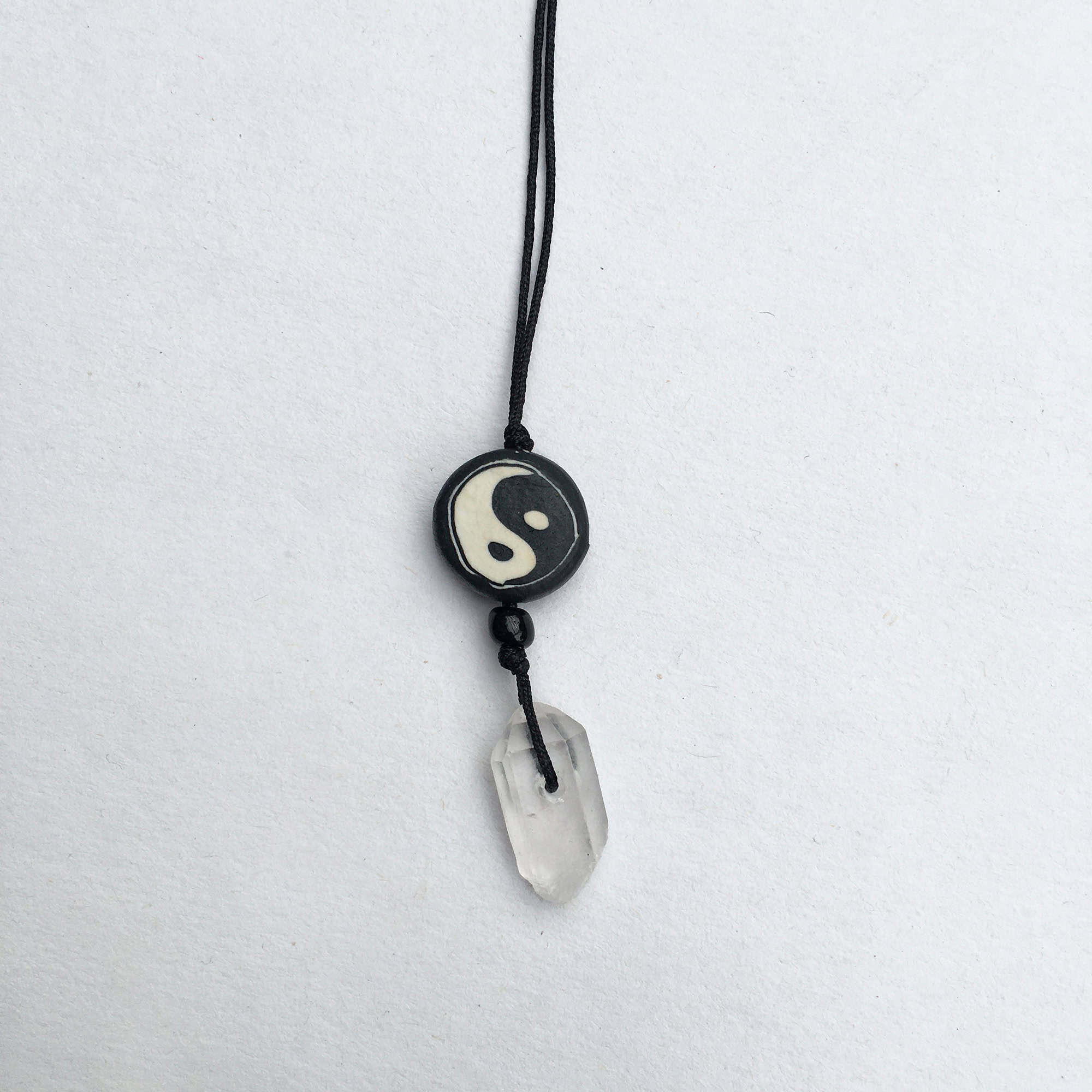 Crystal and polymer clay hippie necklaces