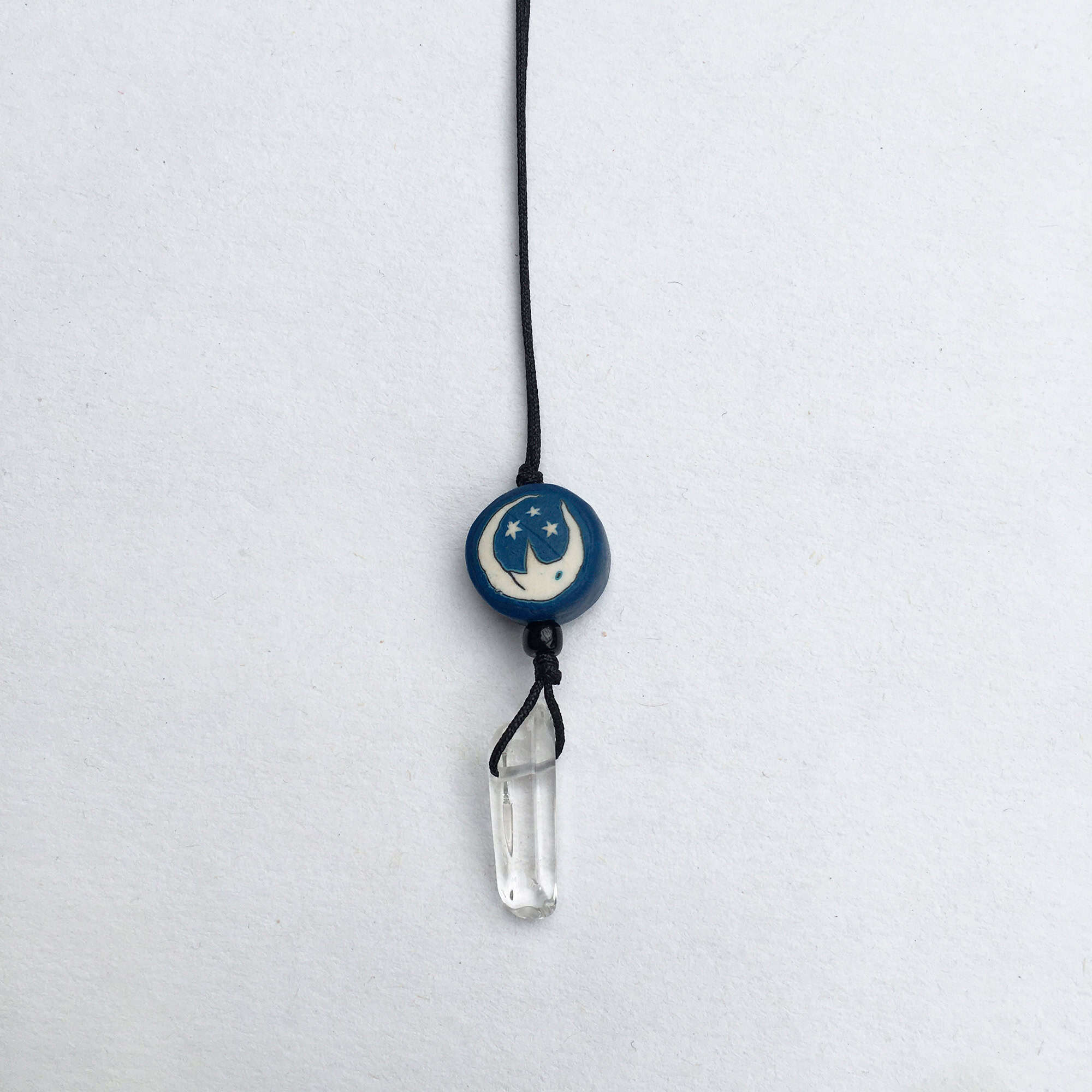 Crystal and polymer clay hippie necklaces