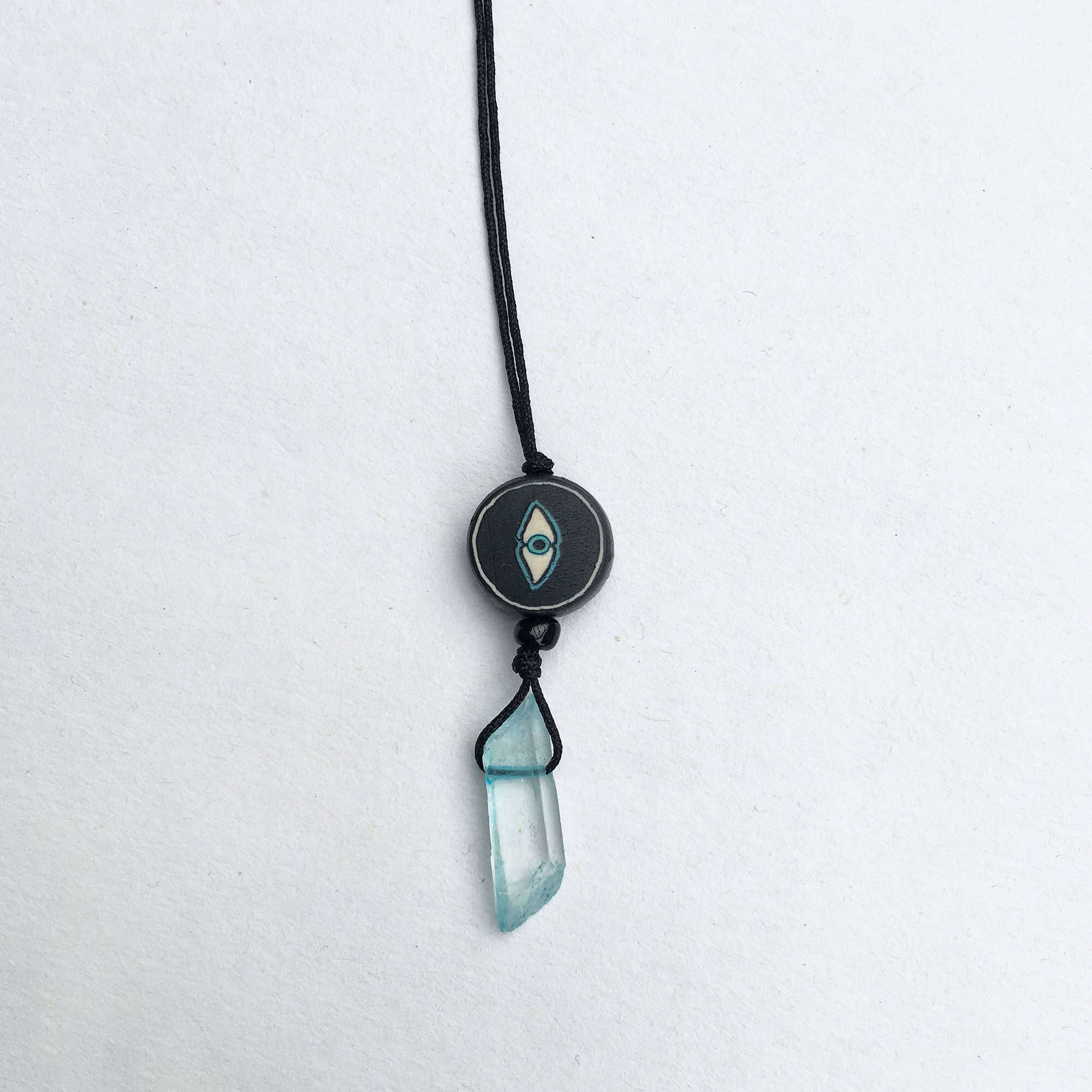 Crystal and polymer clay hippie necklaces