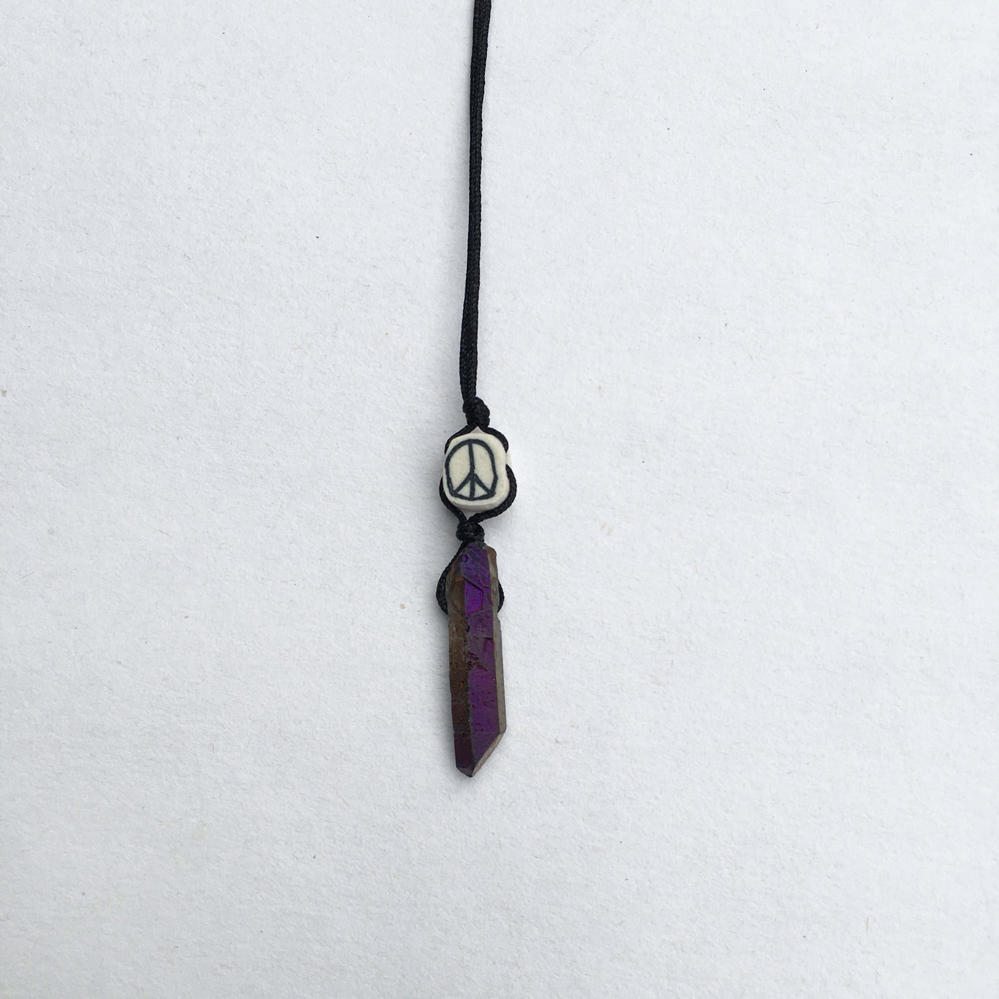 Crystal and polymer clay hippie necklaces