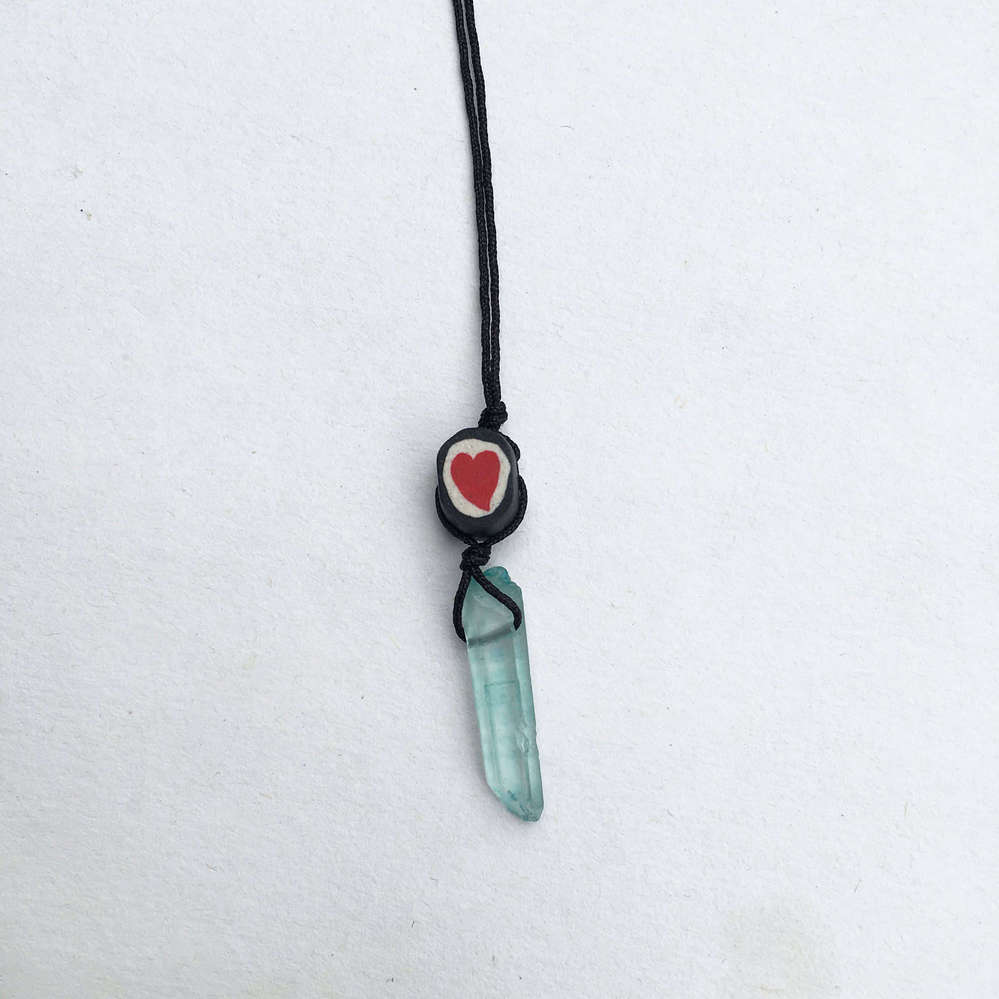 Crystal and polymer clay hippie necklaces