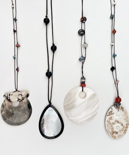 Long necklace with second hand shell pendants