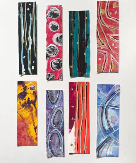 Repurposed original art bookmarks