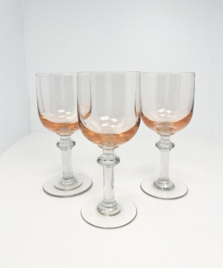 Vintage pink chalice port / sherry glasses