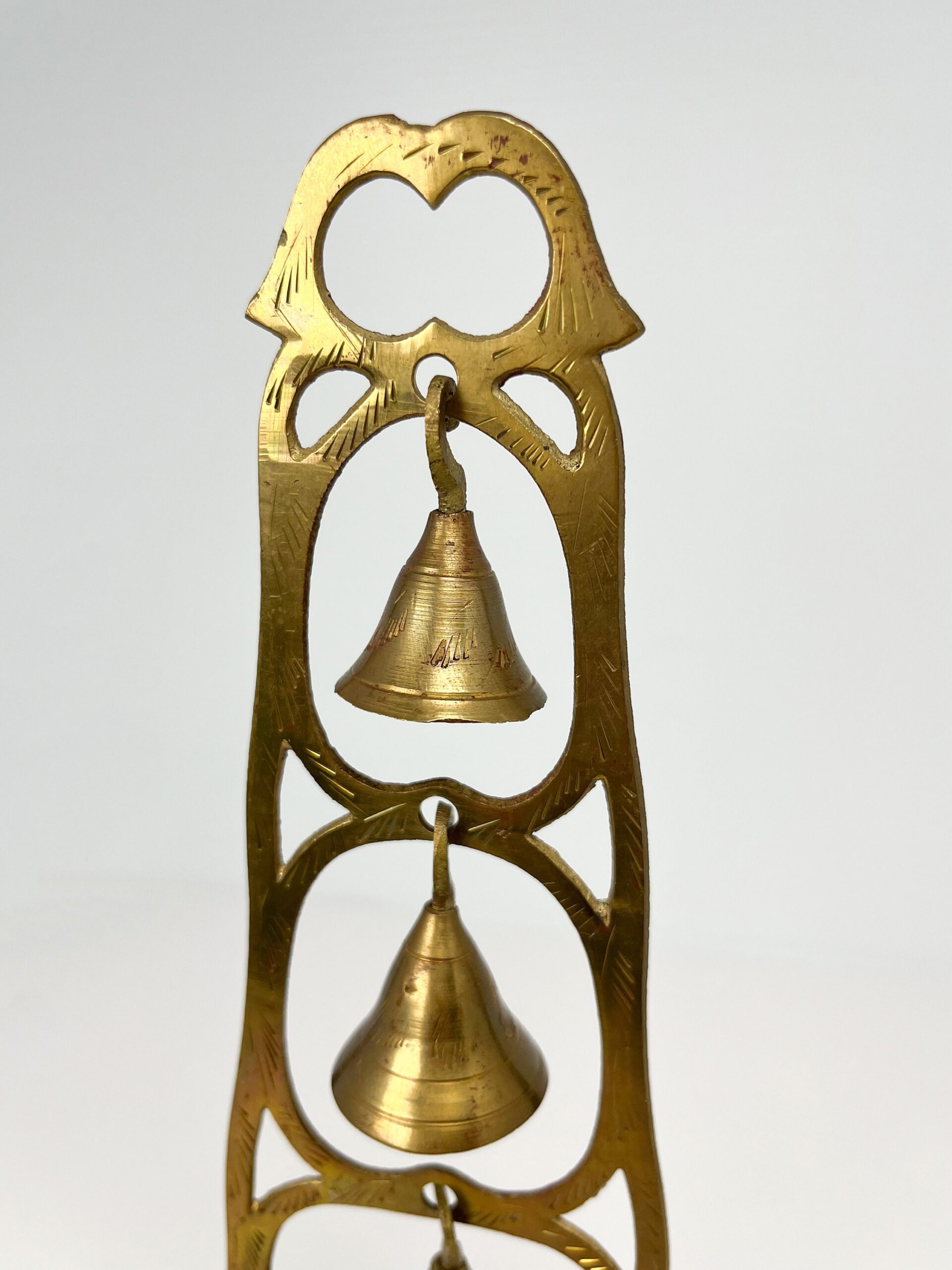 Vintage 3 tiered brass bell holder