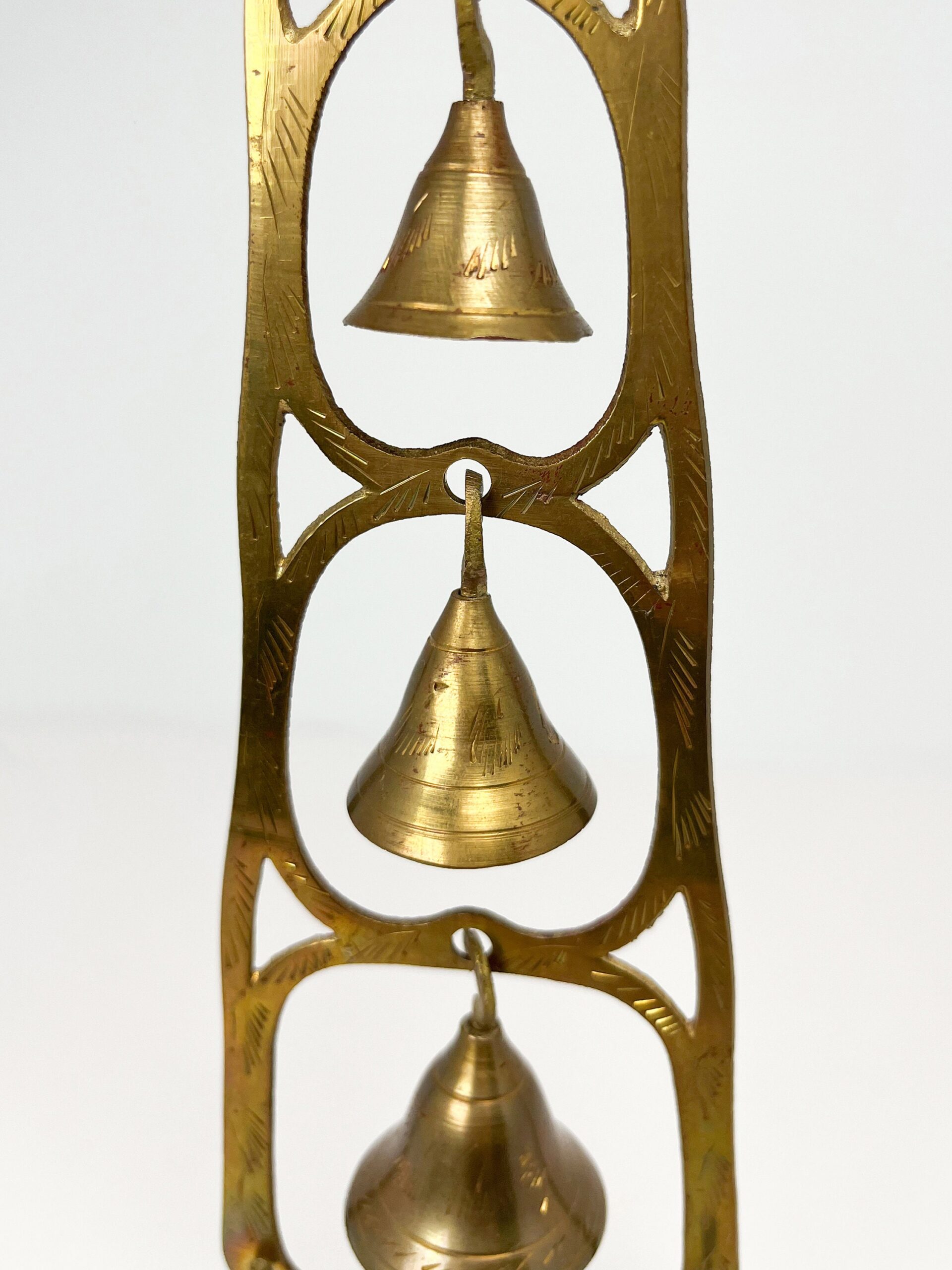 Vintage 3 tiered brass bell holder