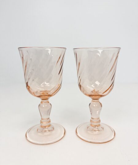 Pink Swirl Arcoroc 2 oz Liqueur / Cordial Glasses from the 70s/80s