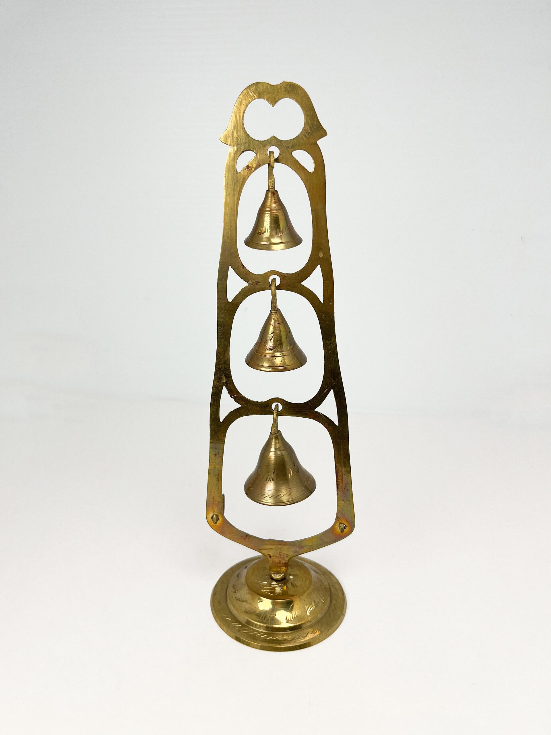 Vintage 3 tiered brass bell holder