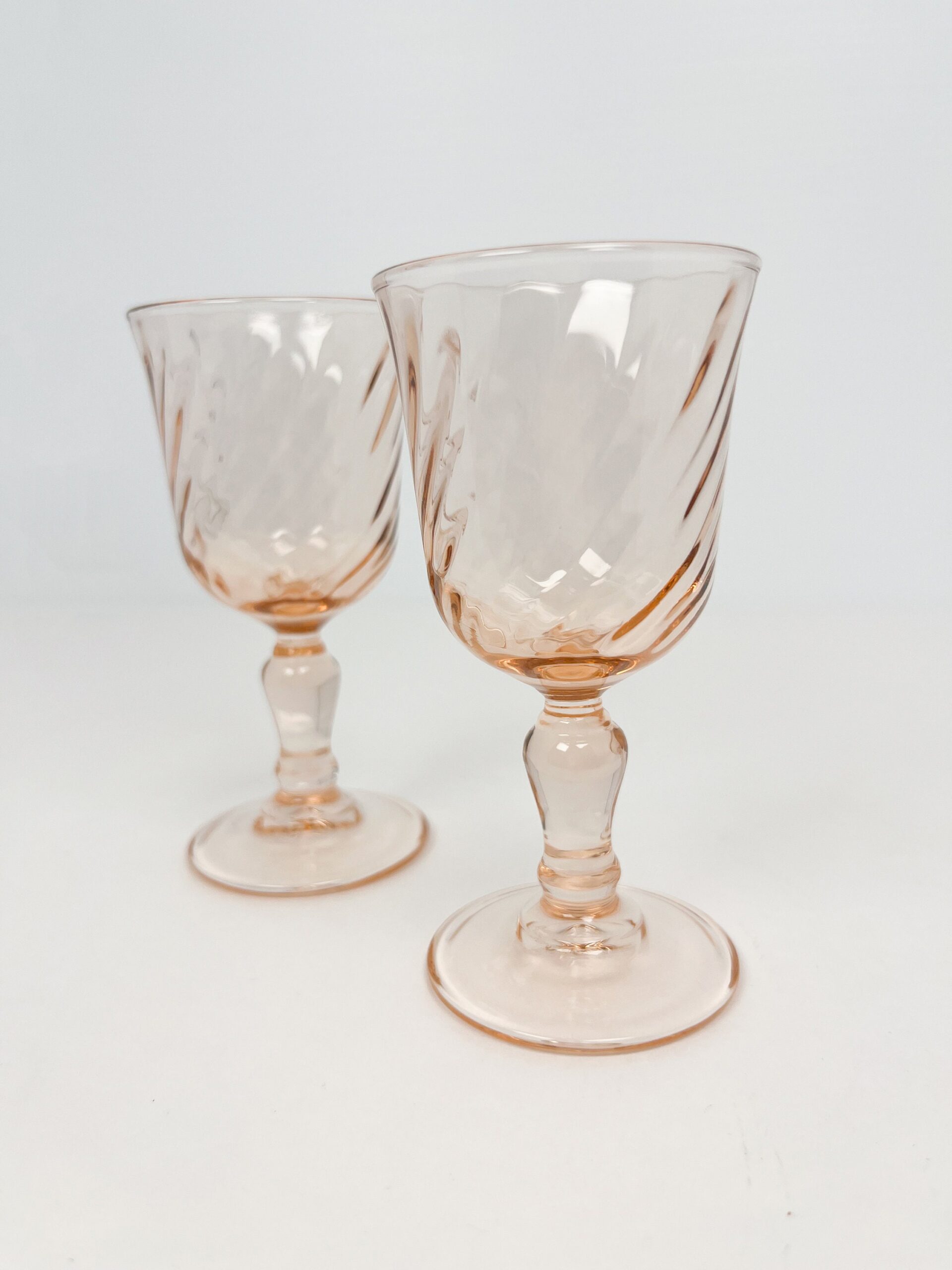 Pink Swirl Arcoroc 2 oz Liqueur / Cordial Glasses from the 70s/80s