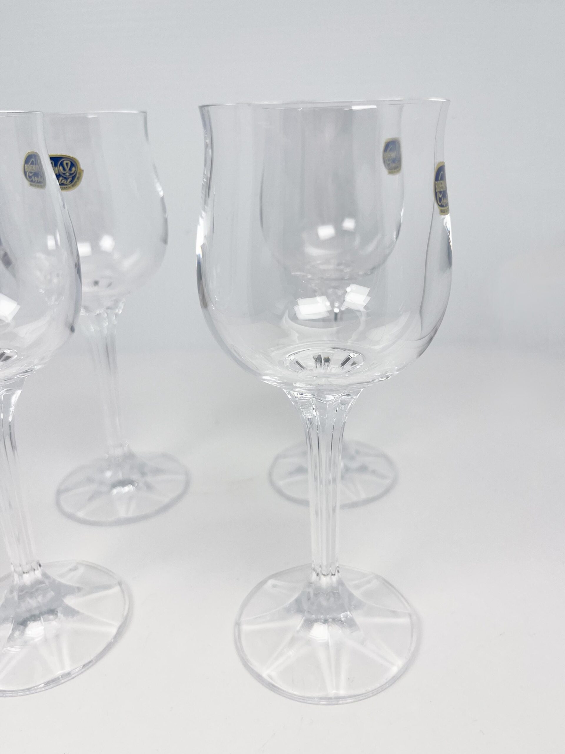Small crystal wine glasses by Bohemia Crystal