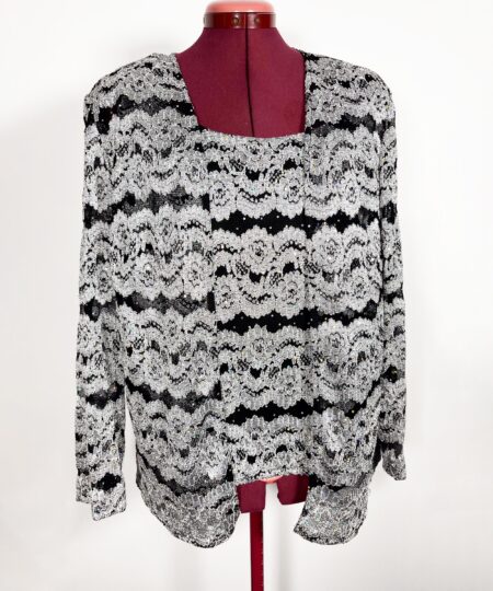 Vintage sparkly lacy 90s R&M Richards Woman cardigan and tank set