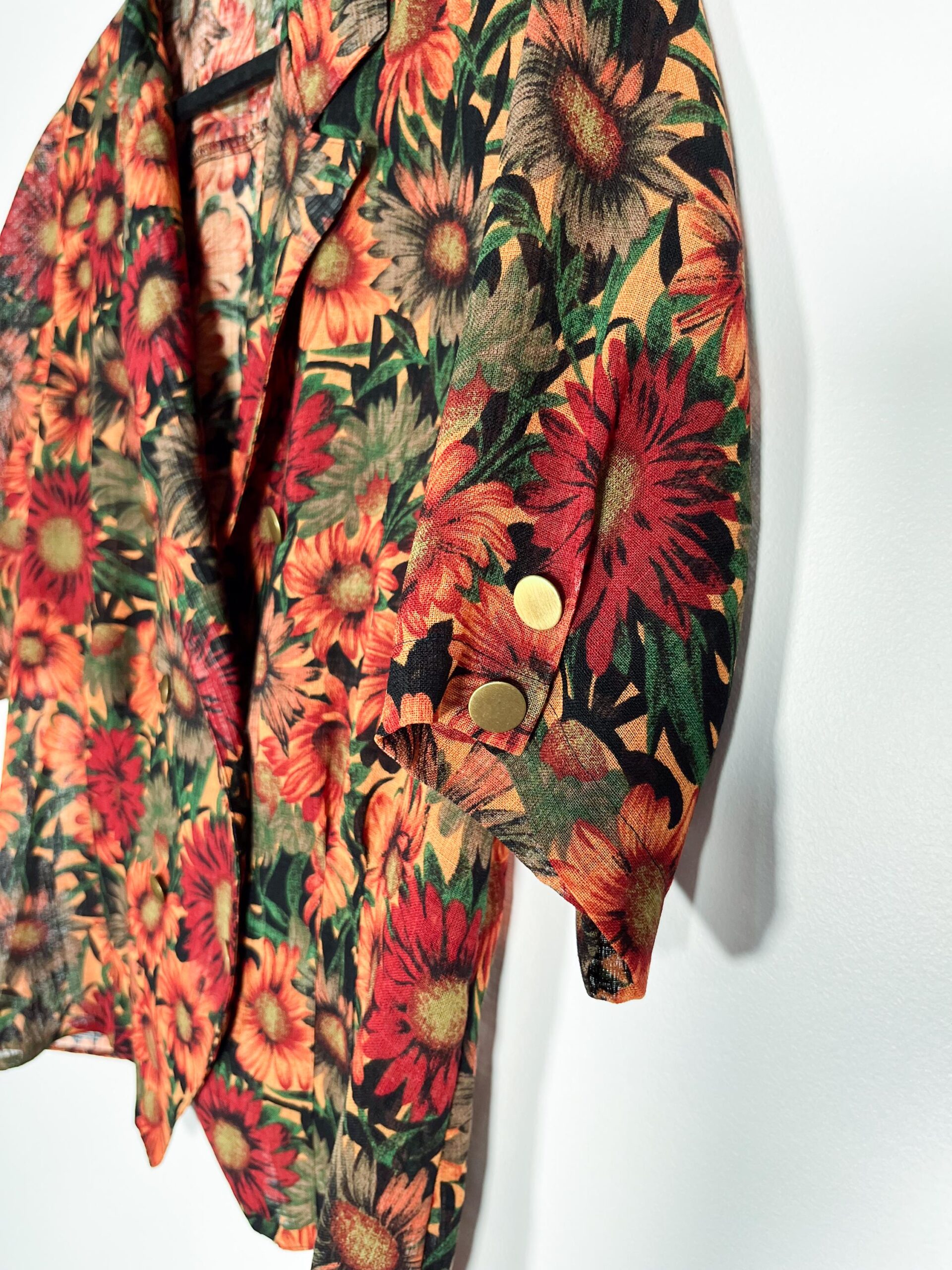 Vintage 80's/90's short sleeved blouse with sunflowers - medium