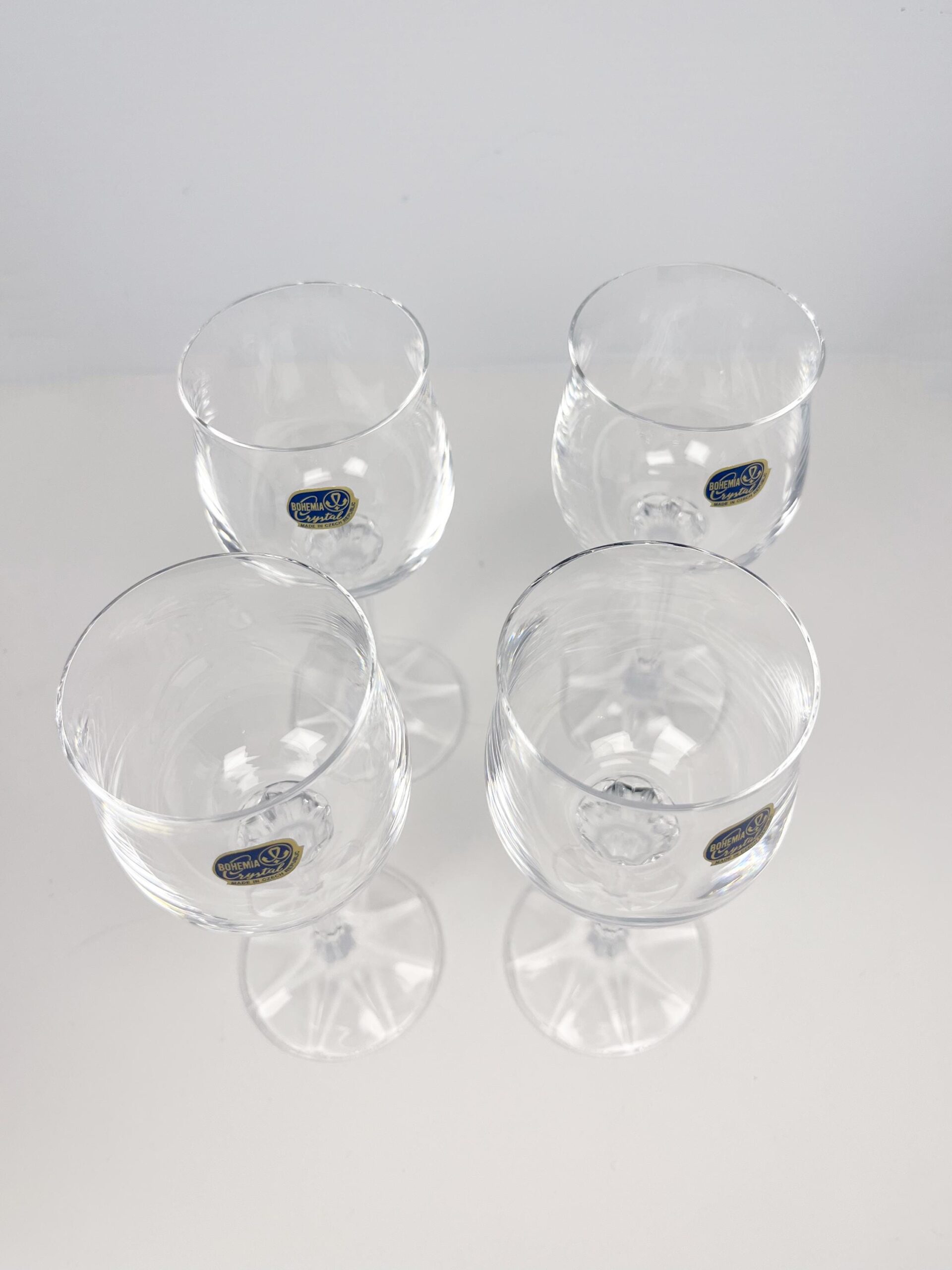 Small crystal wine glasses by Bohemia Crystal