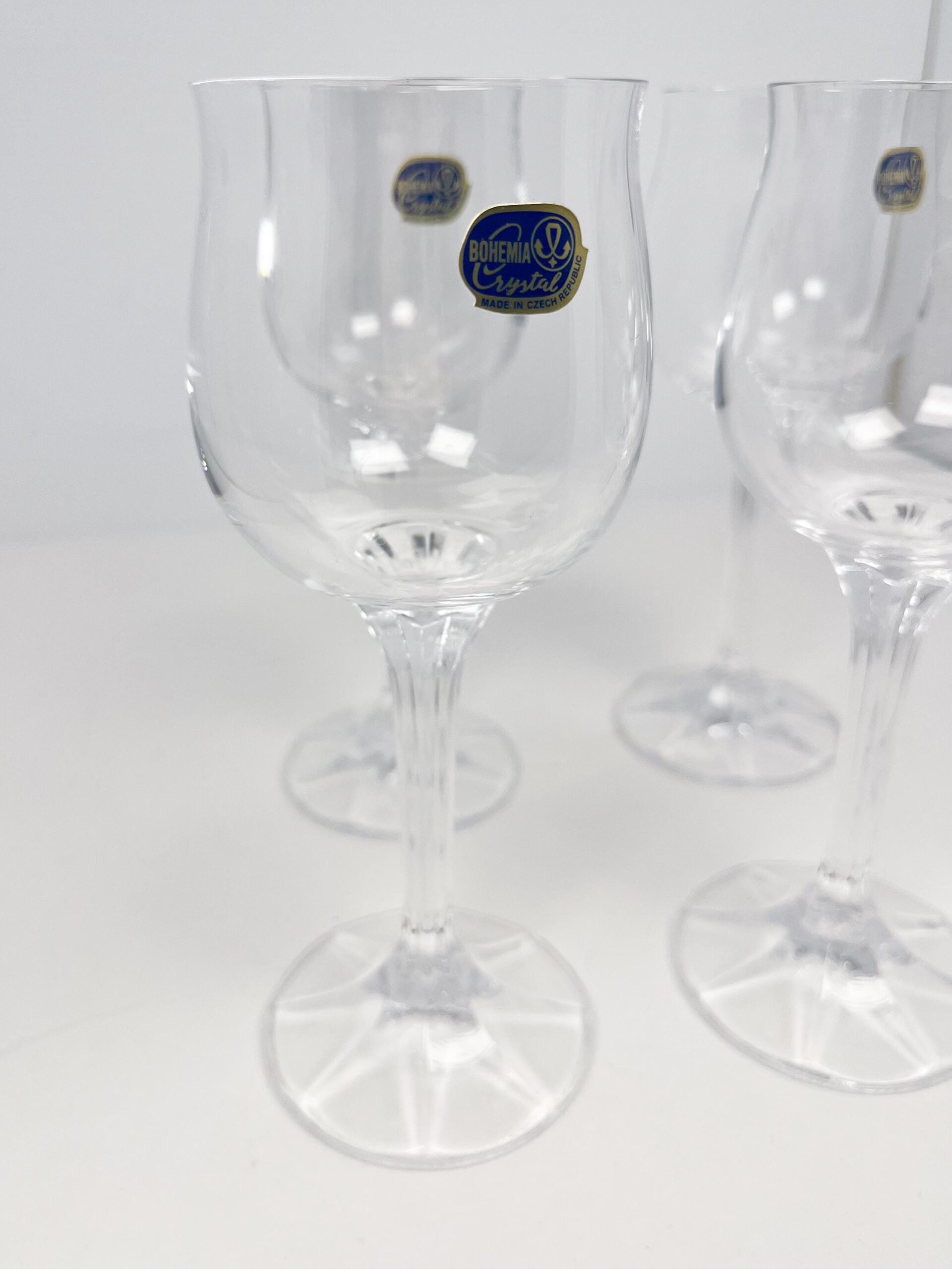 Small crystal wine glasses by Bohemia Crystal