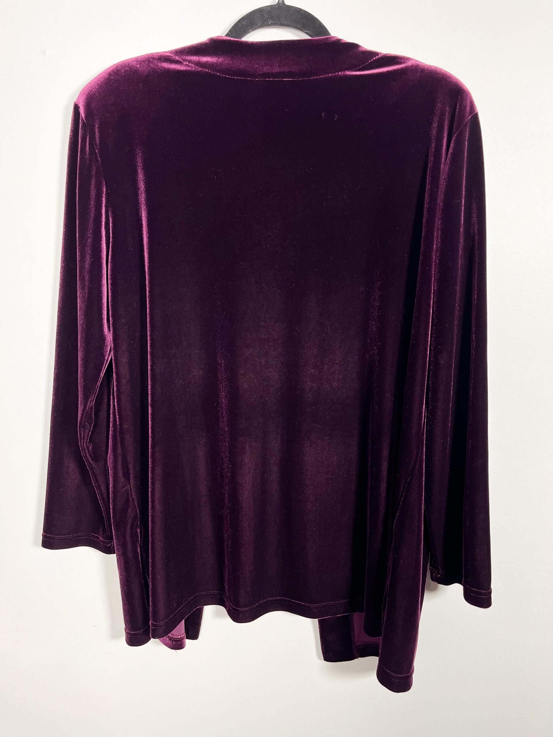 Vintage 80s / 90s velour mauve purple cardigan - medium