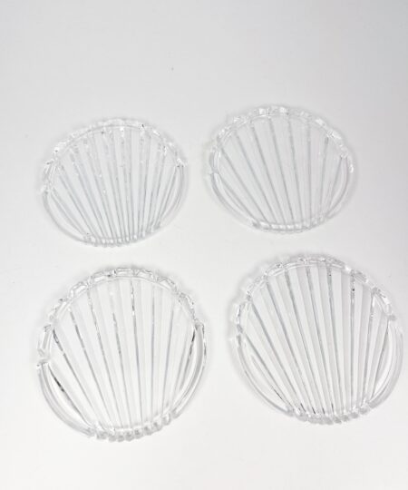 Vintage lead crystal shell coasters - set of four