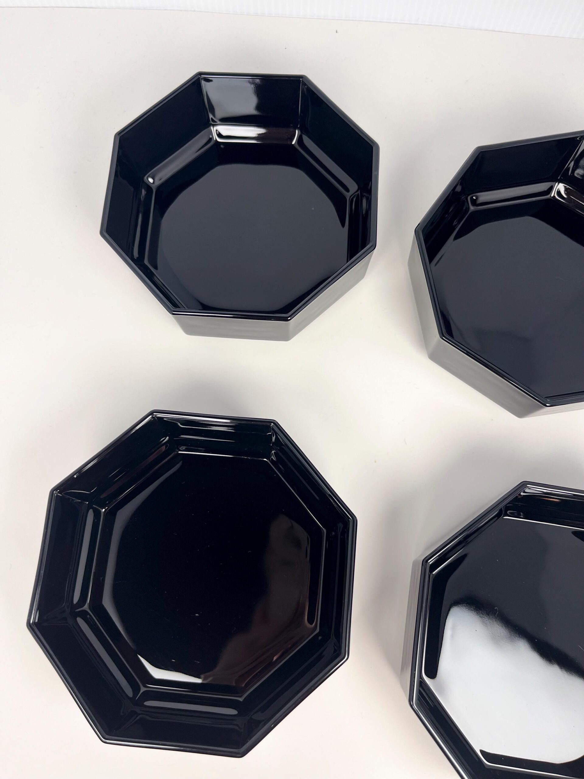 Vintage 80s Luminarc Octime black serving bowls