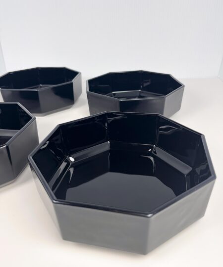 Vintage 80s Luminarc Octime black serving bowls