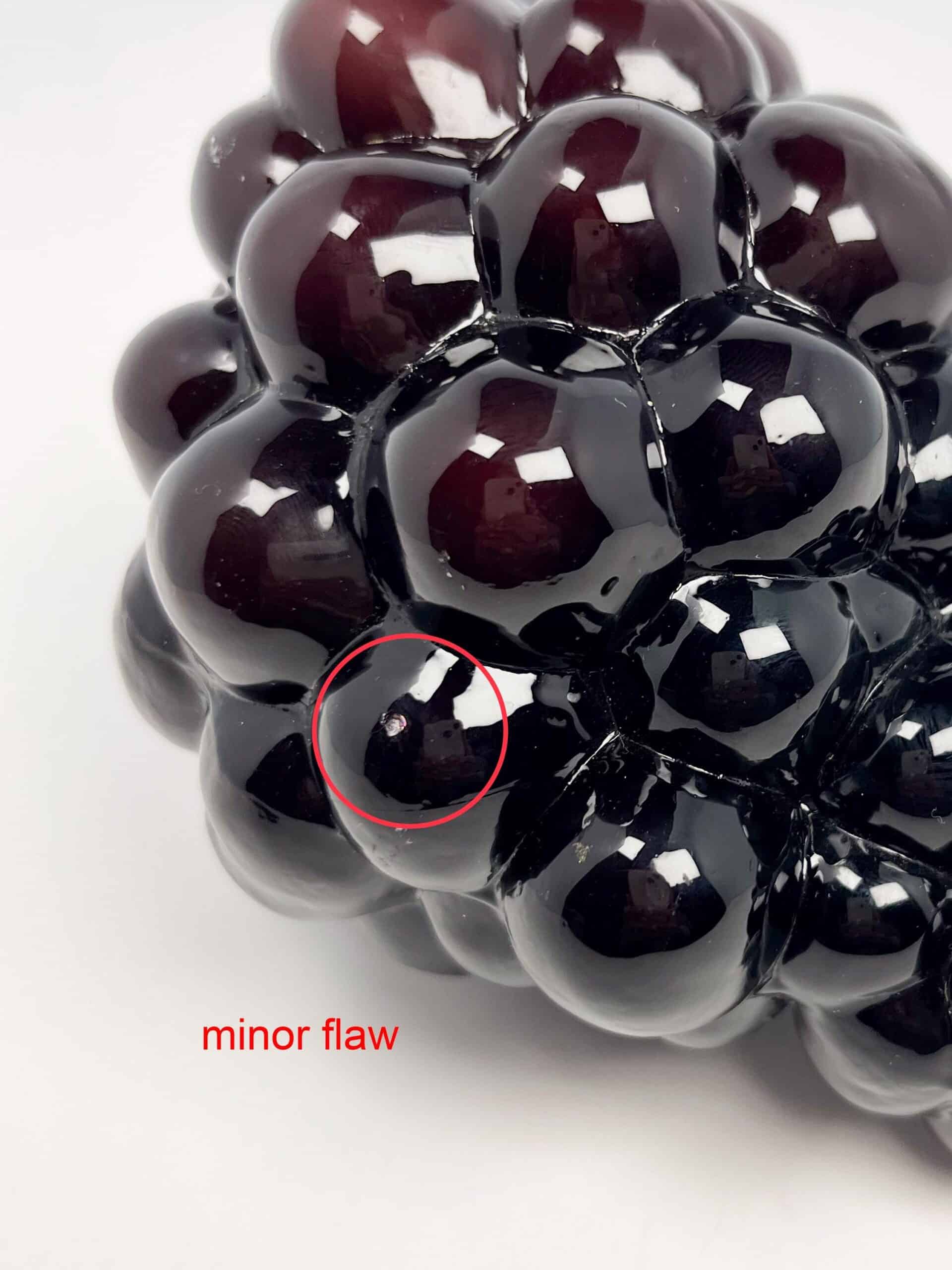 Vintage art glass dark purple grapes bunch