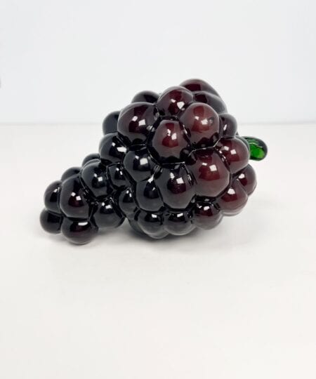 Vintage art glass dark purple grapes bunch