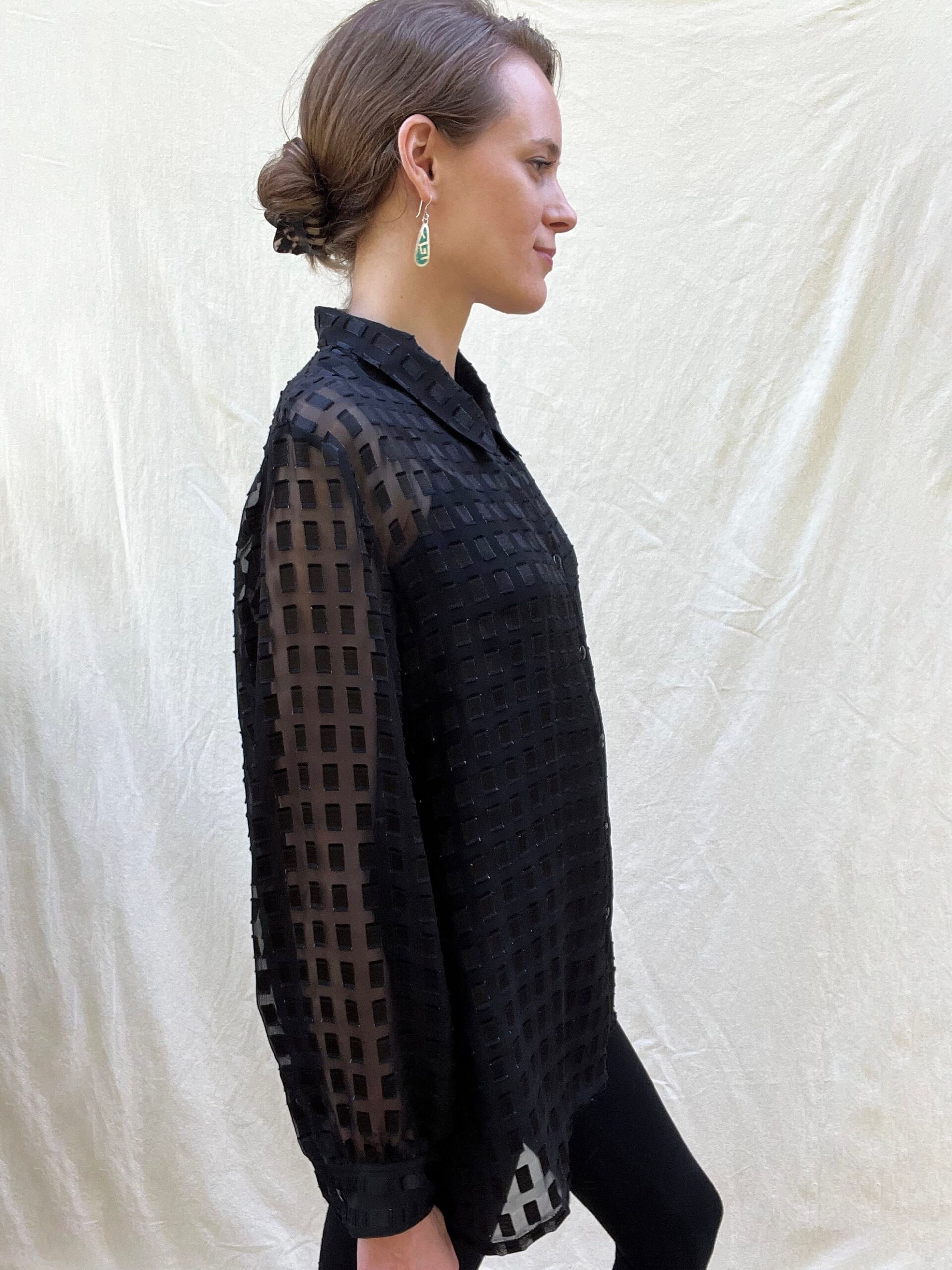 Vintage 90’s sheer checkered dress shirt