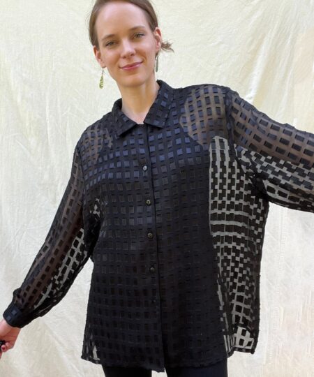 Vintage 90’s sheer checkered dress shirt
