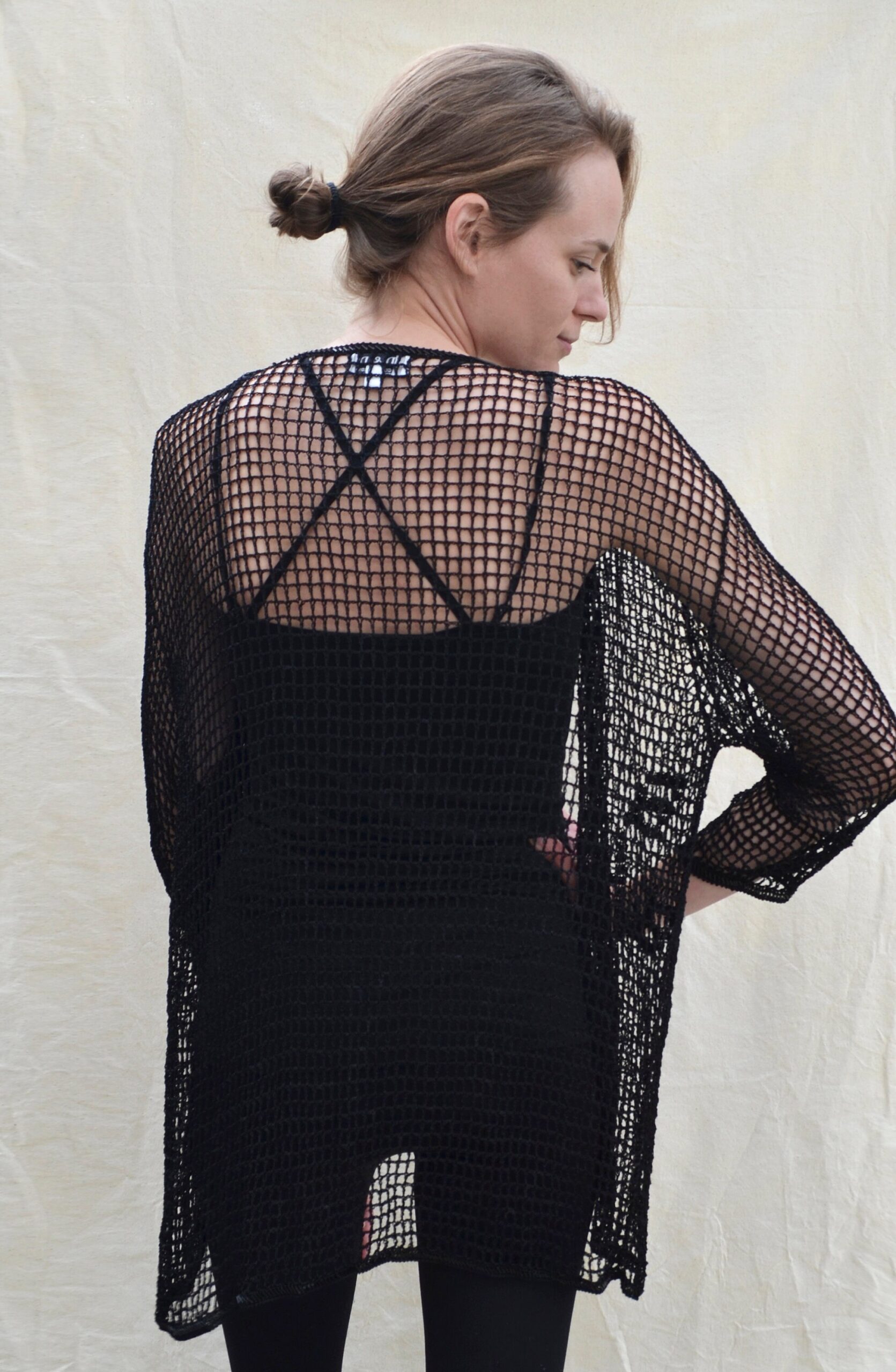 Lacy woven beaded vintage cardigan