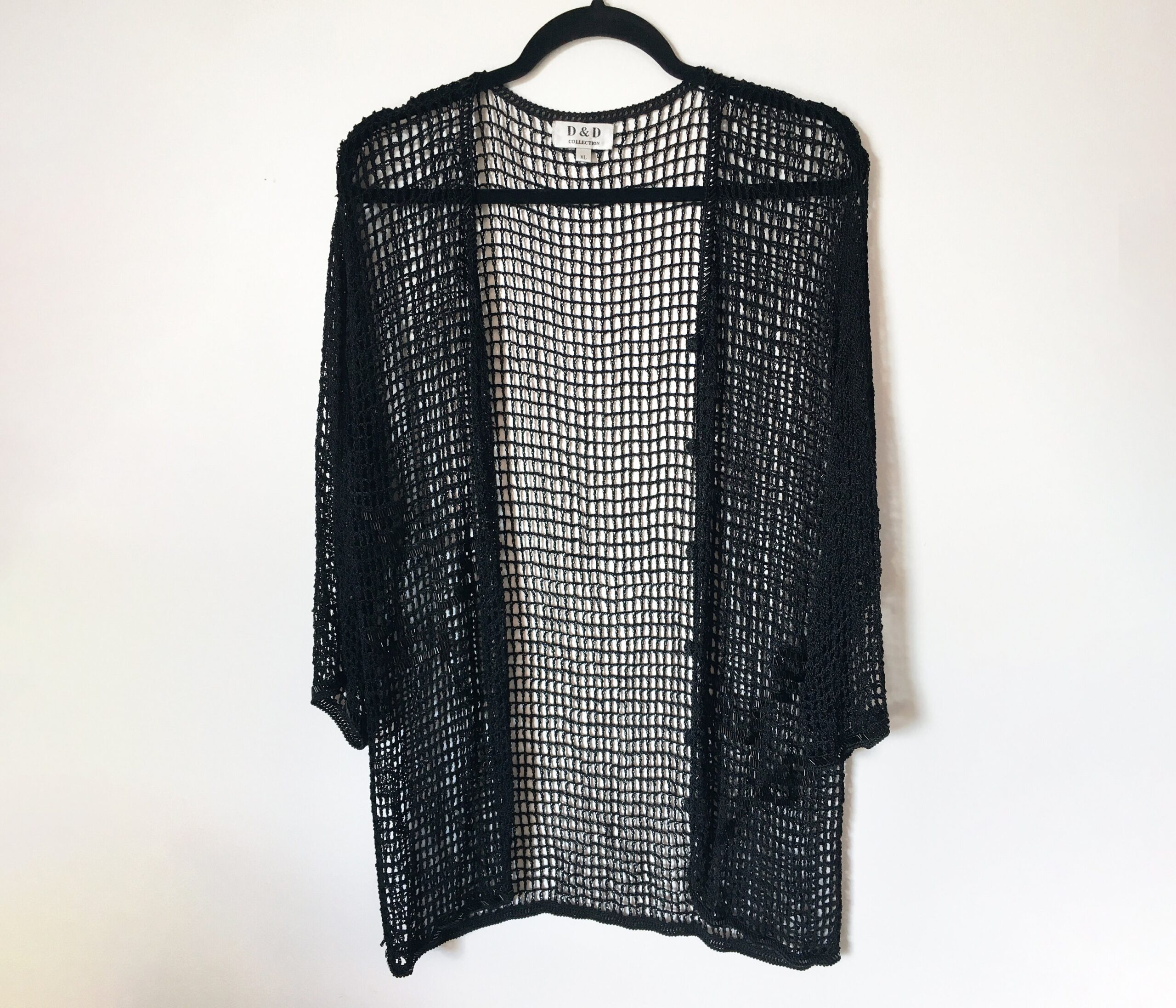 Lacy woven beaded vintage cardigan