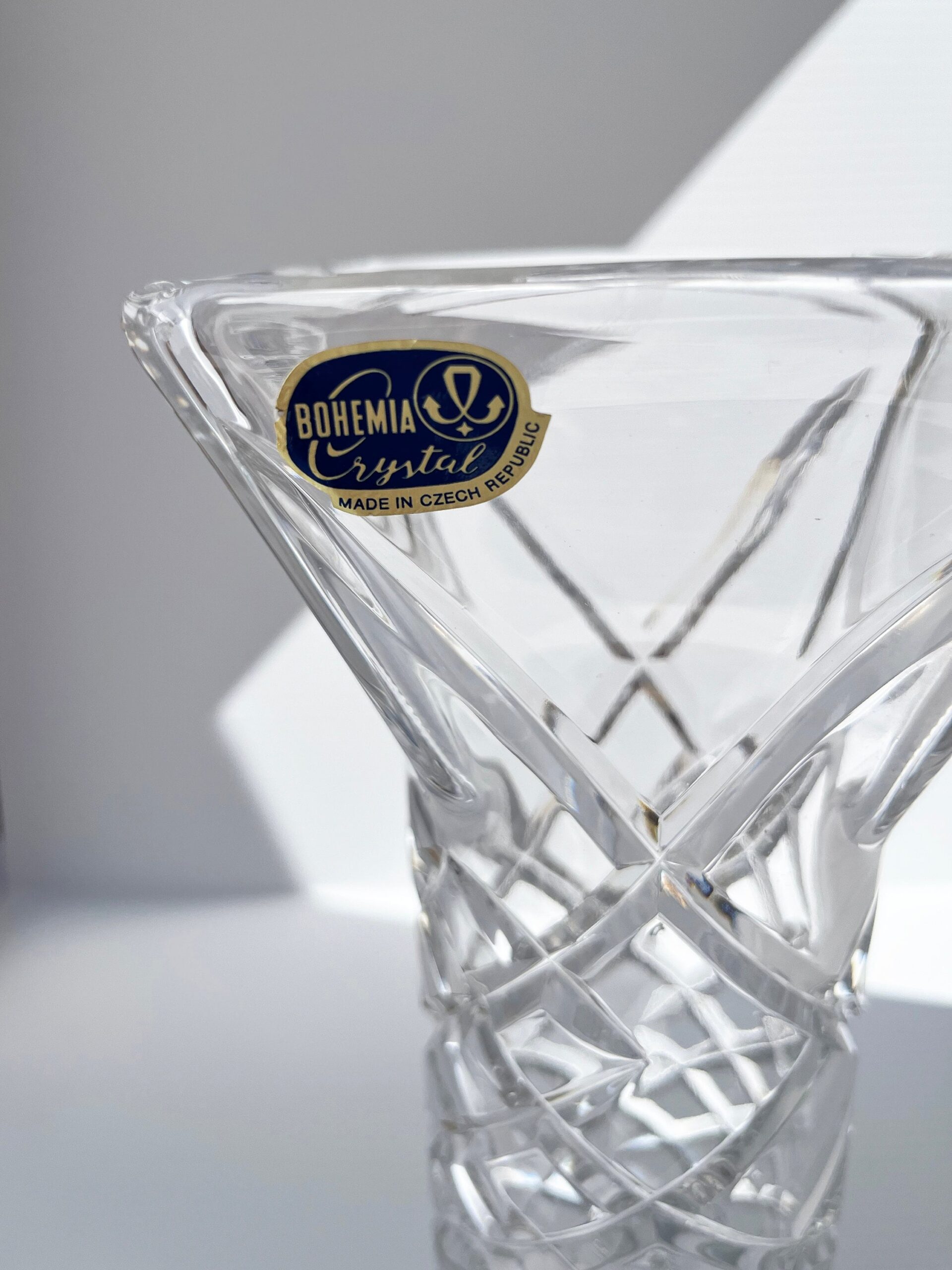 Bohemia Crystal vintage glass vase