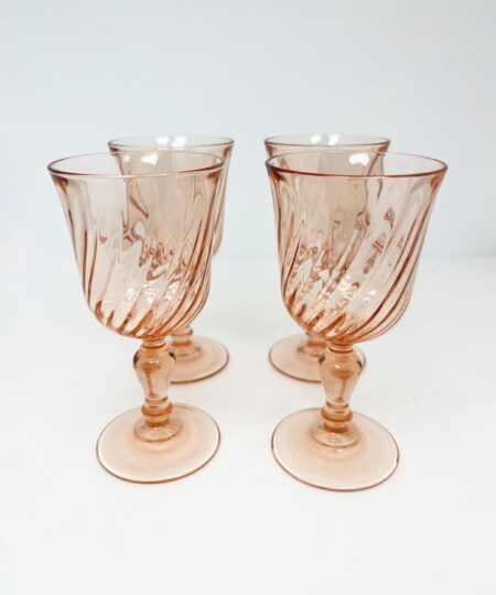 Pink Swirl Arcoroc 3 oz Liqueur / Cordial Glasses - Set of 4