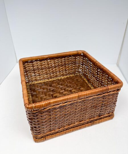 Vintage 90s wicker square basket