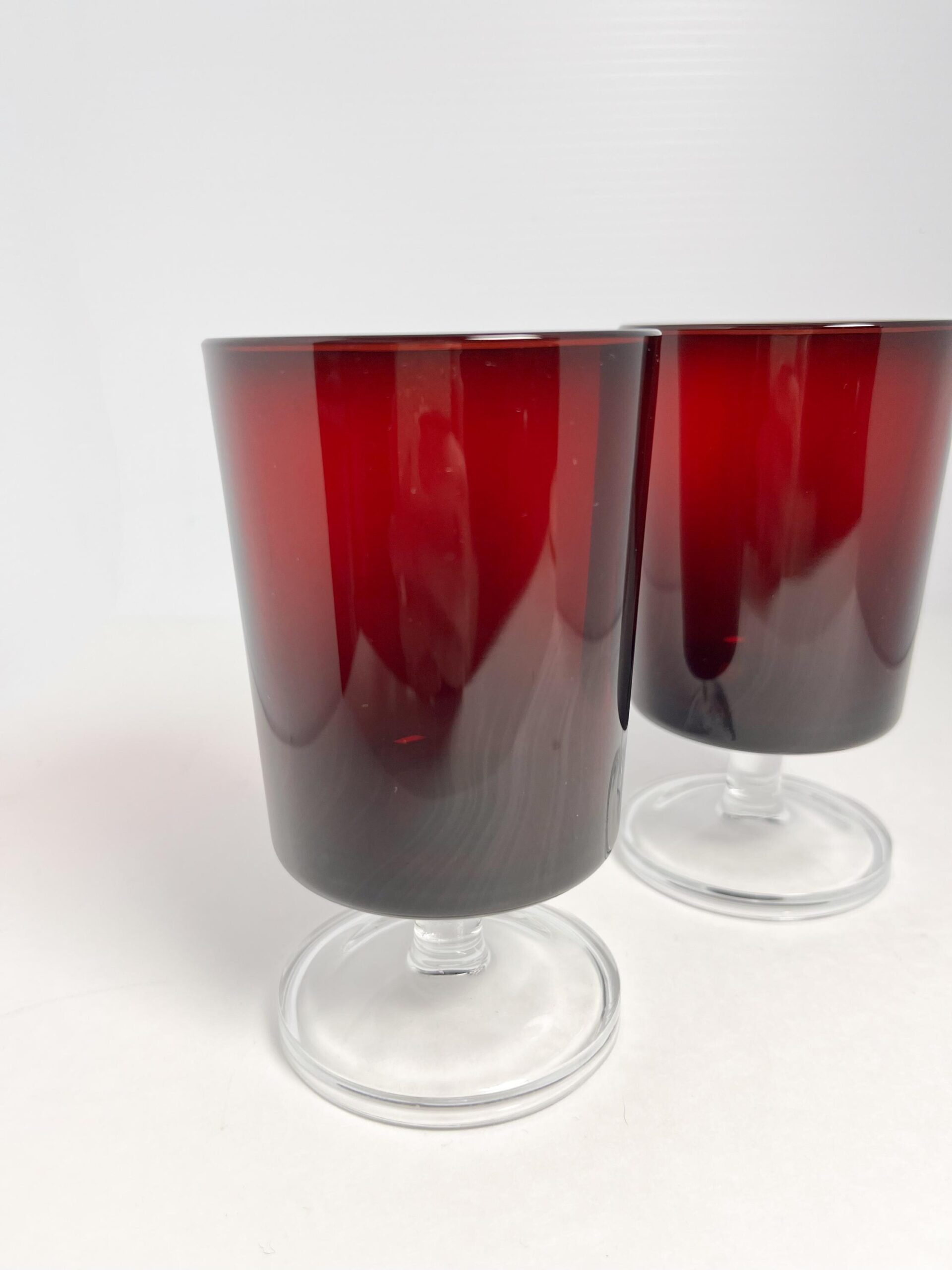 Large red Luminarc 8.5 ounce wine glasses