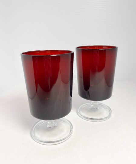Large red Luminarc 8.5 ounce wine glasses