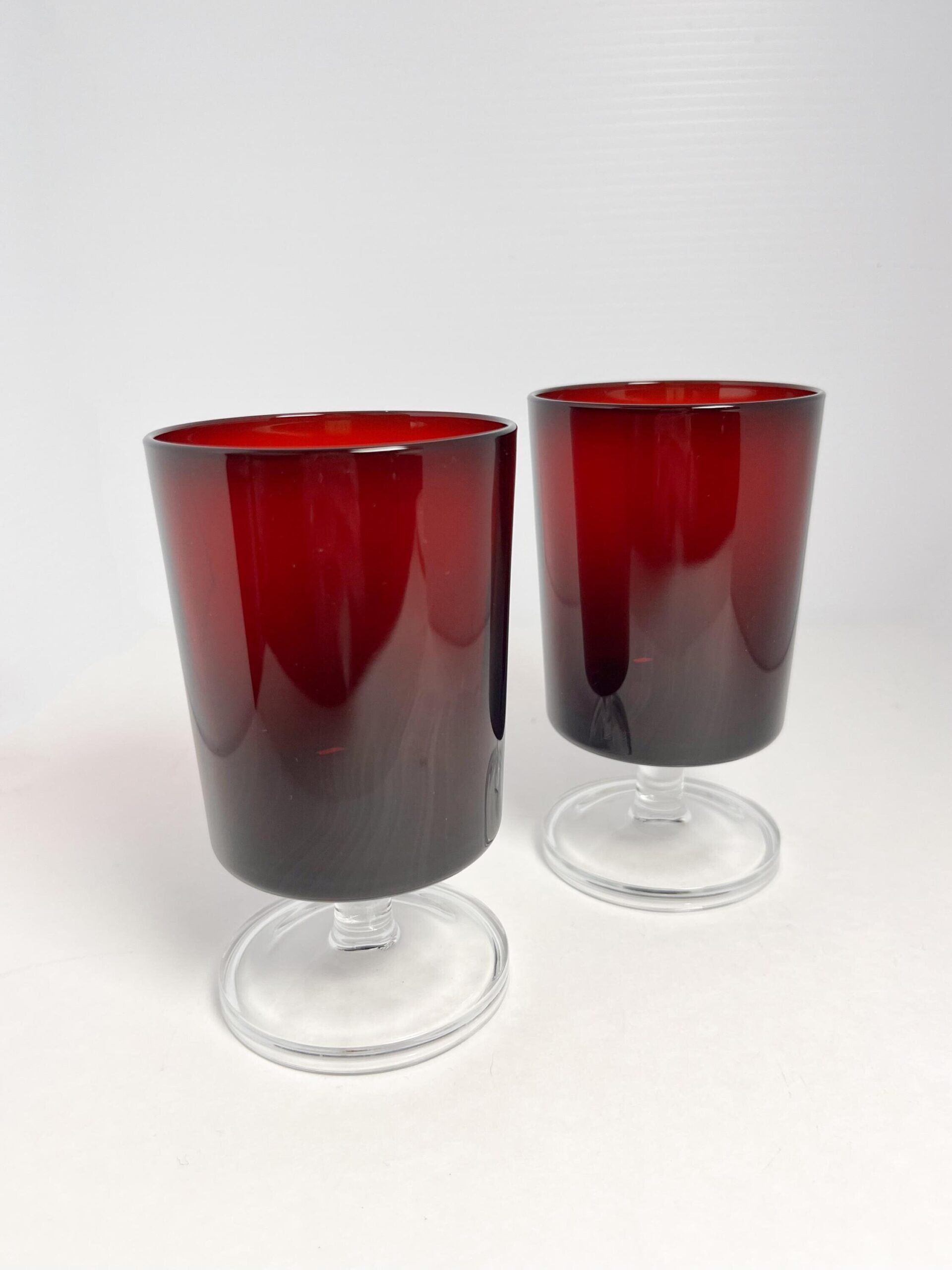 Large red Luminarc 8.5 ounce wine glasses