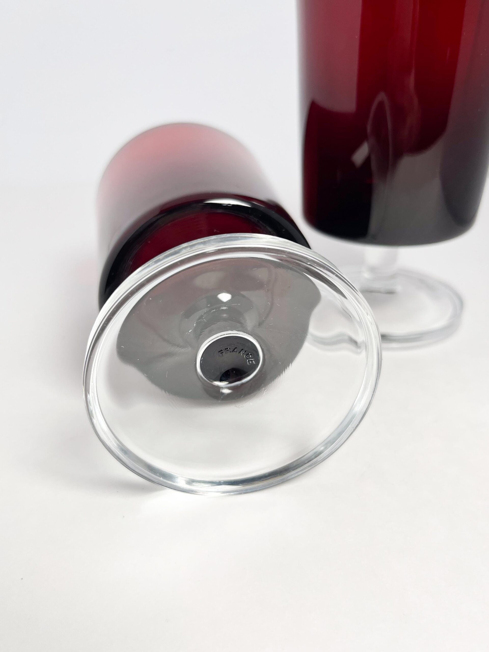 Large red Luminarc 8.5 ounce wine glasses