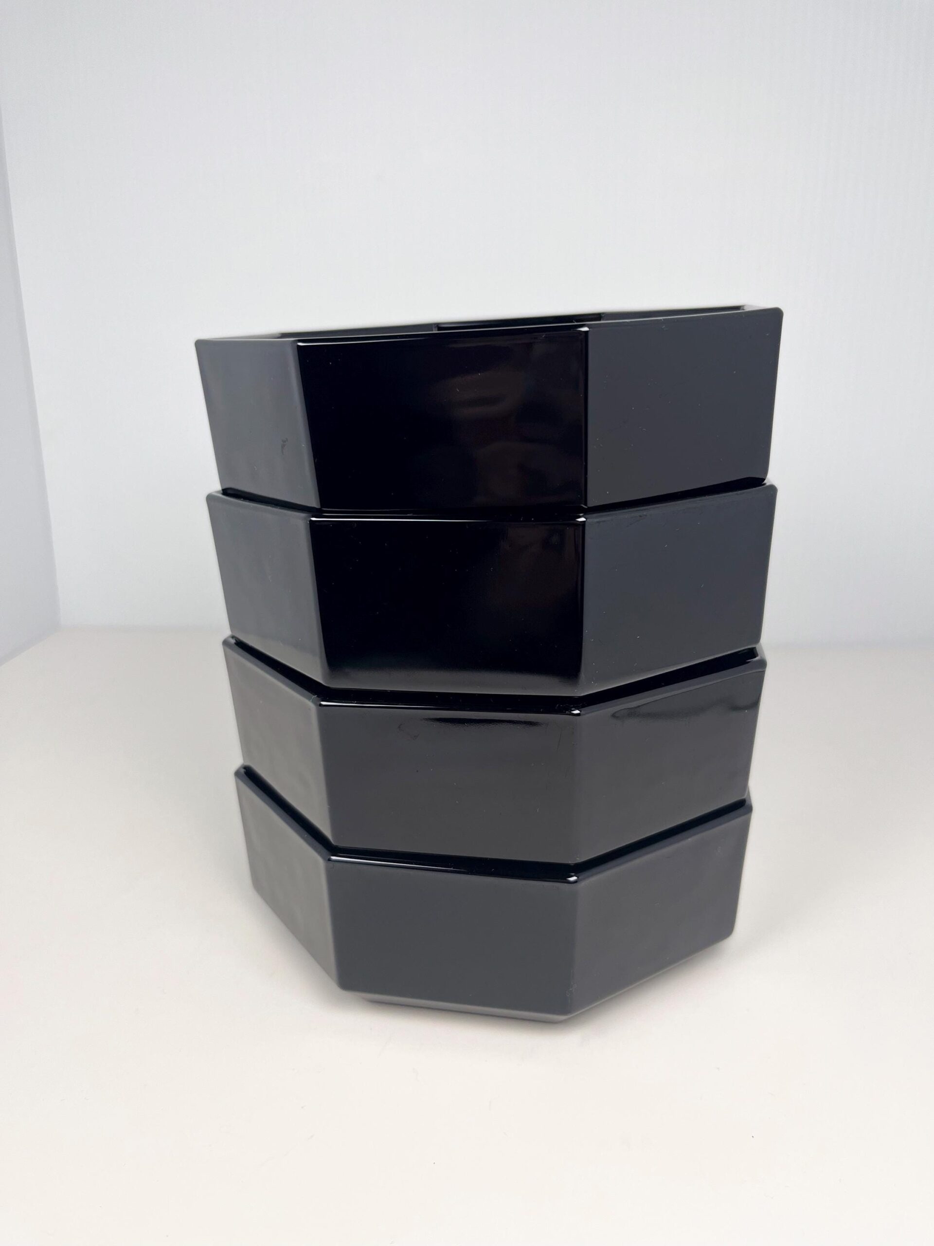 Vintage 80s Luminarc Octime black serving bowls