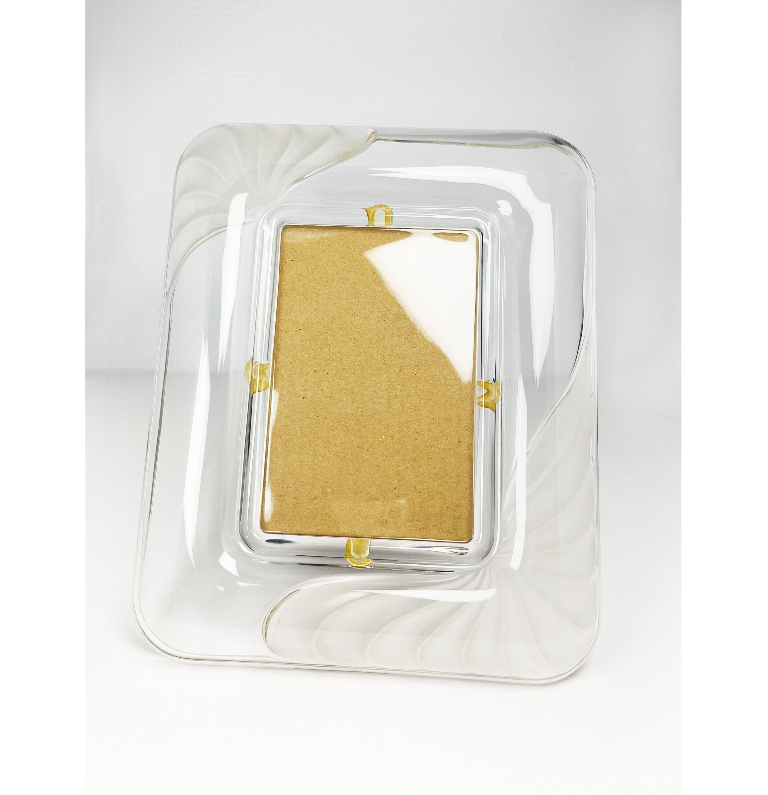 Vintage 80s/90s glass frame with frosted swirl details