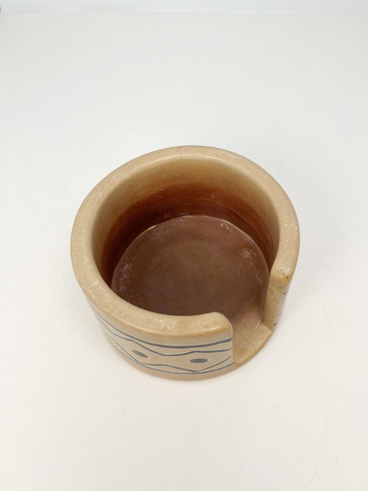 Soapstone coasters - set of 6 with holder