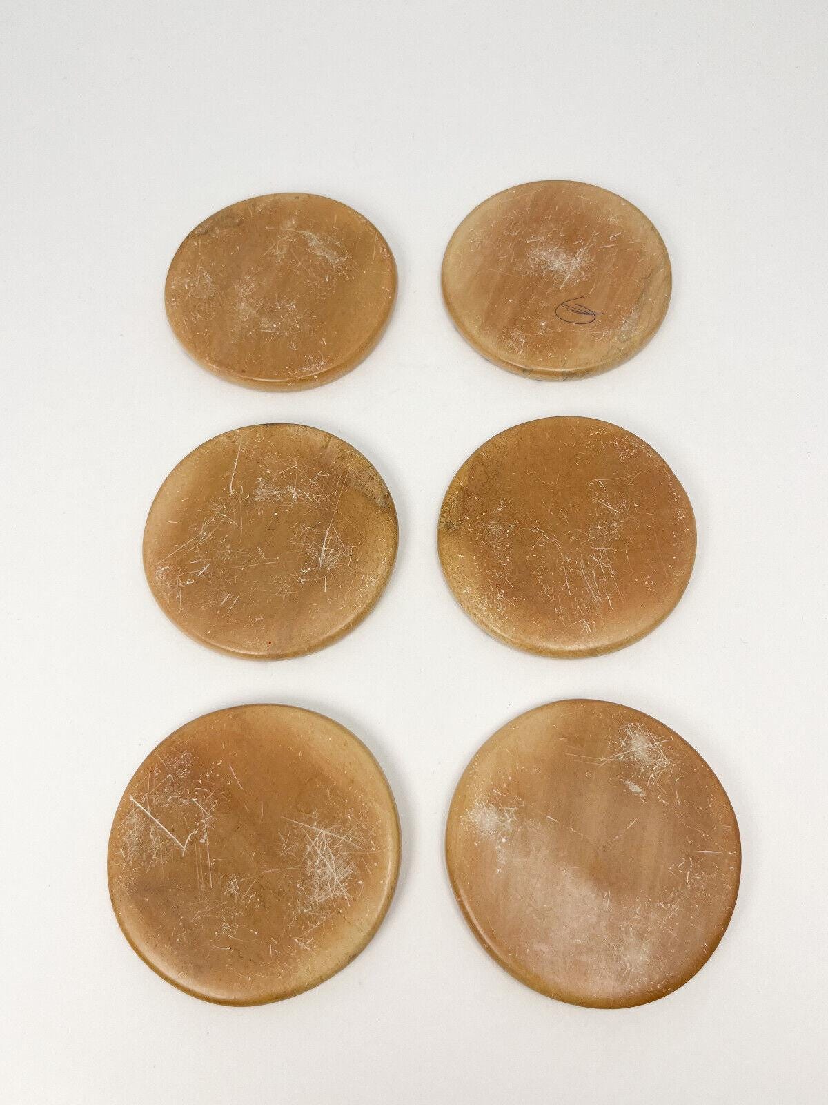 Soapstone coasters - set of 6 with holder
