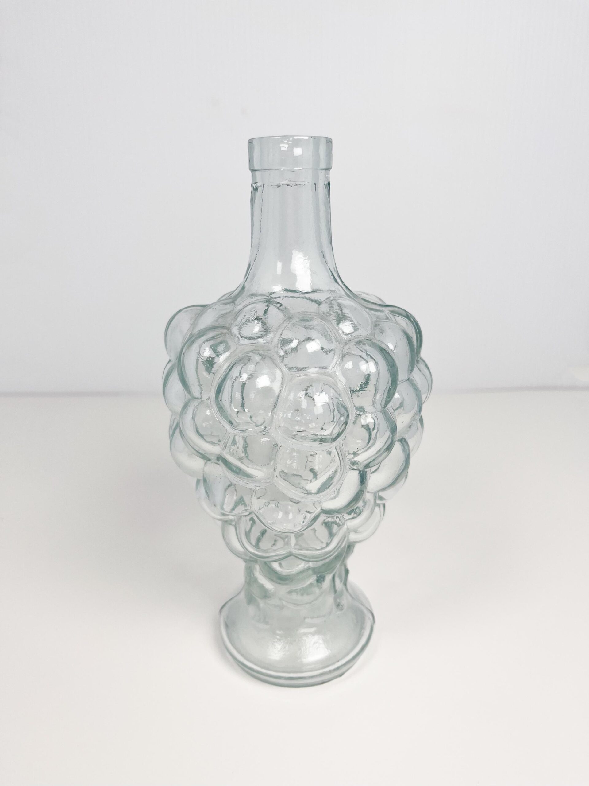 Vintage glass grape cluster bottle / decanter - hand blown art glass
