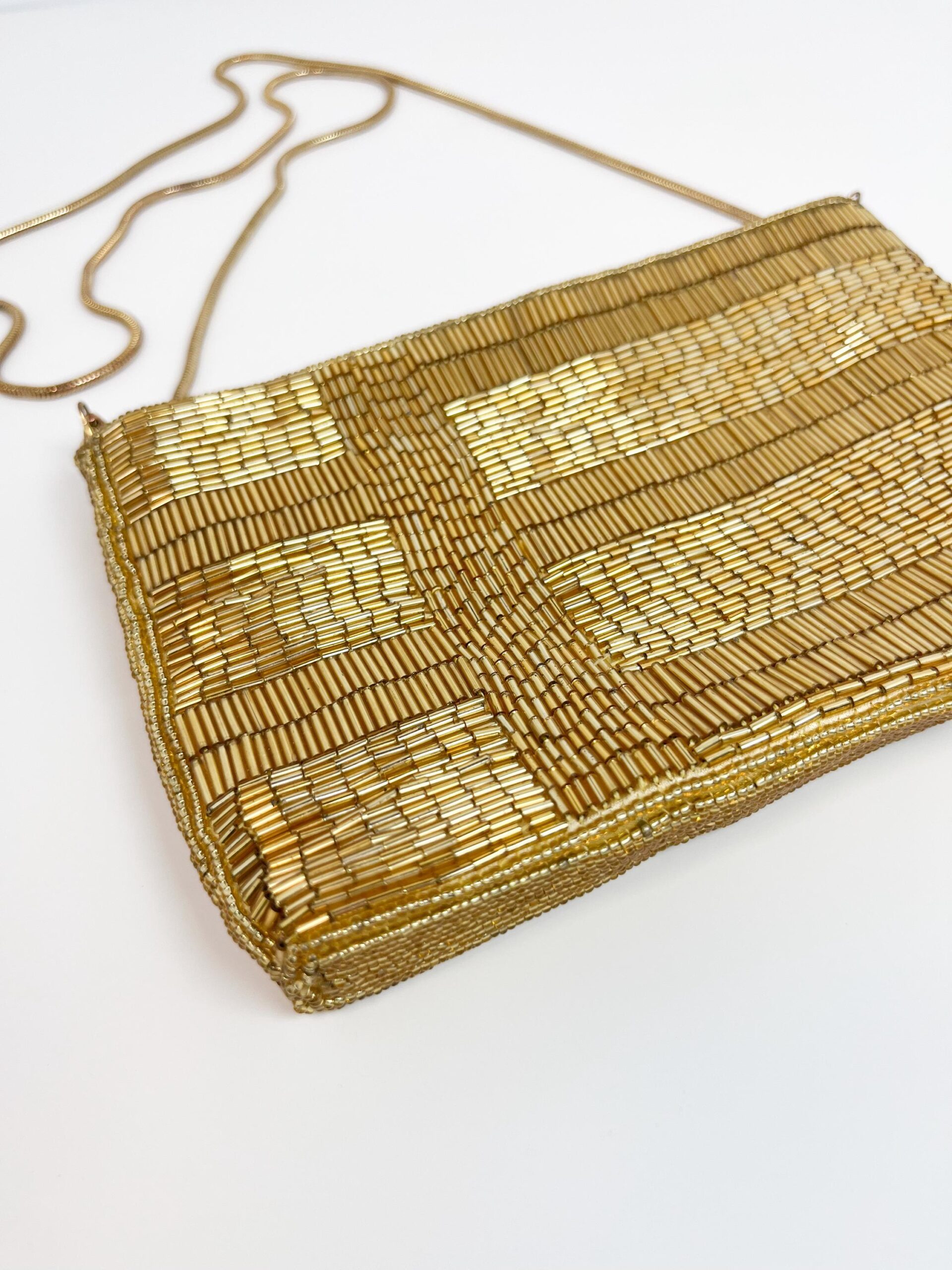 Vintage gold beaded Birks purse