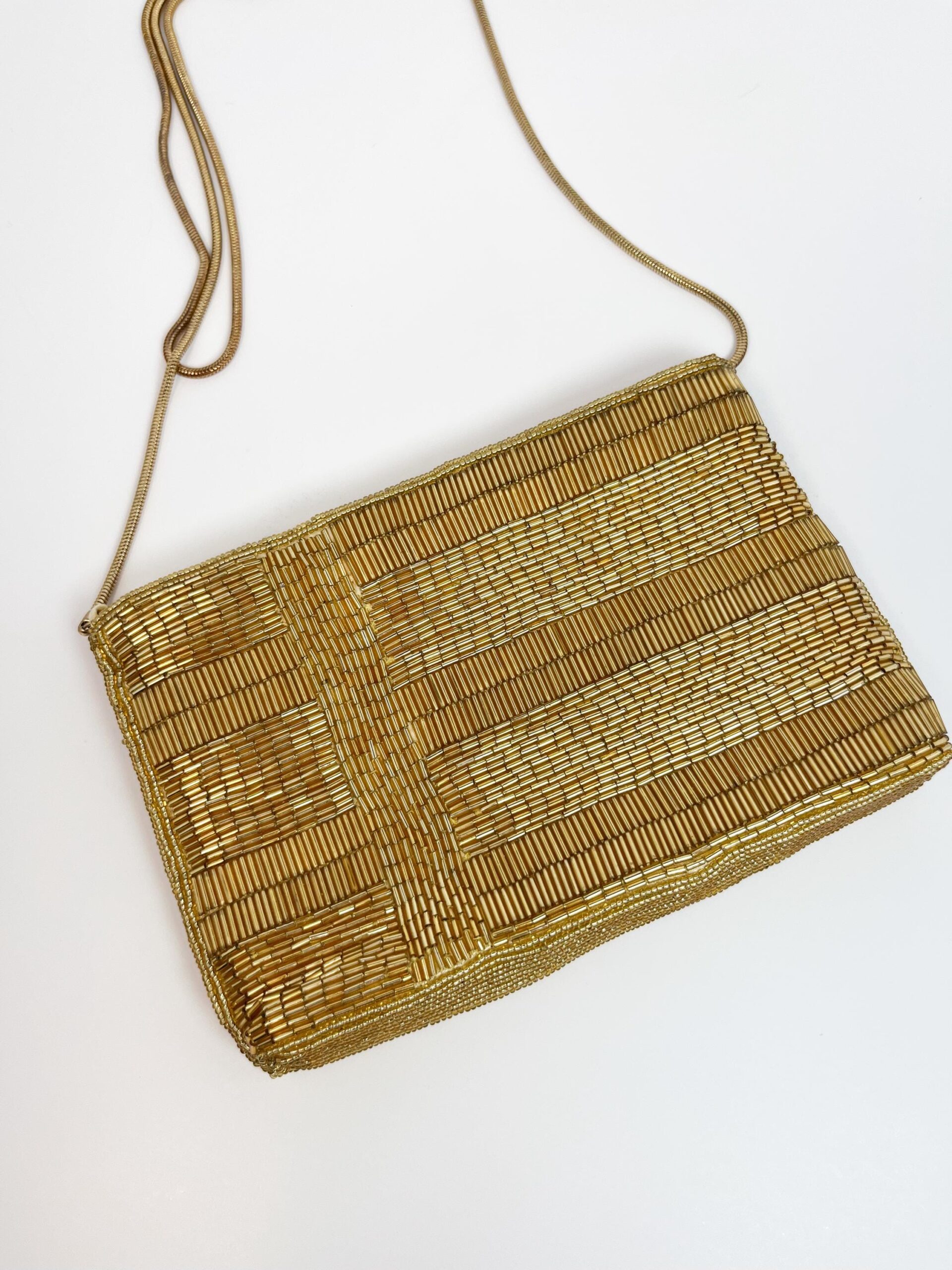 Vintage gold beaded Birks purse
