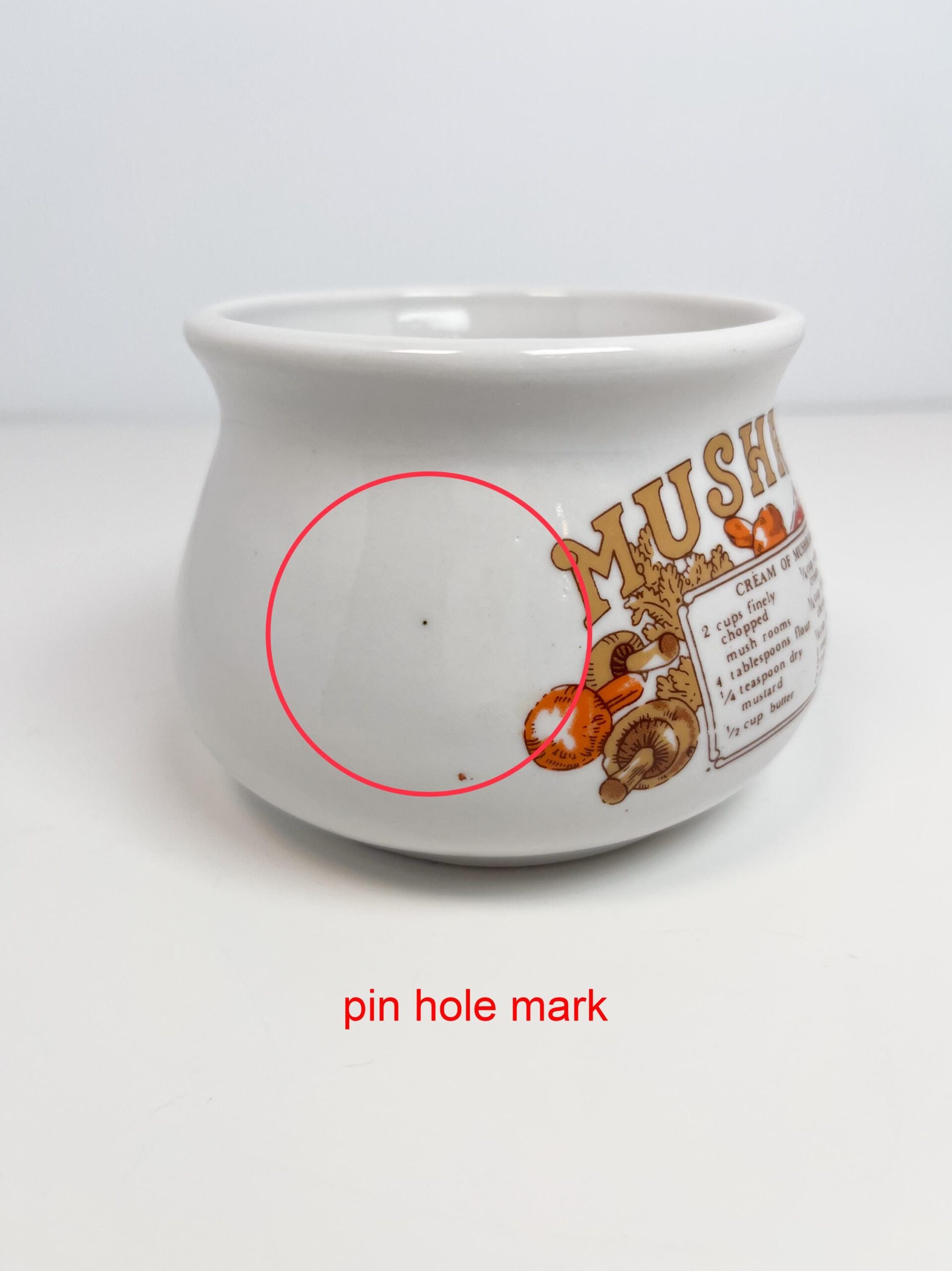 Vintage mushroom soup mug - with cream of mushroom recipe