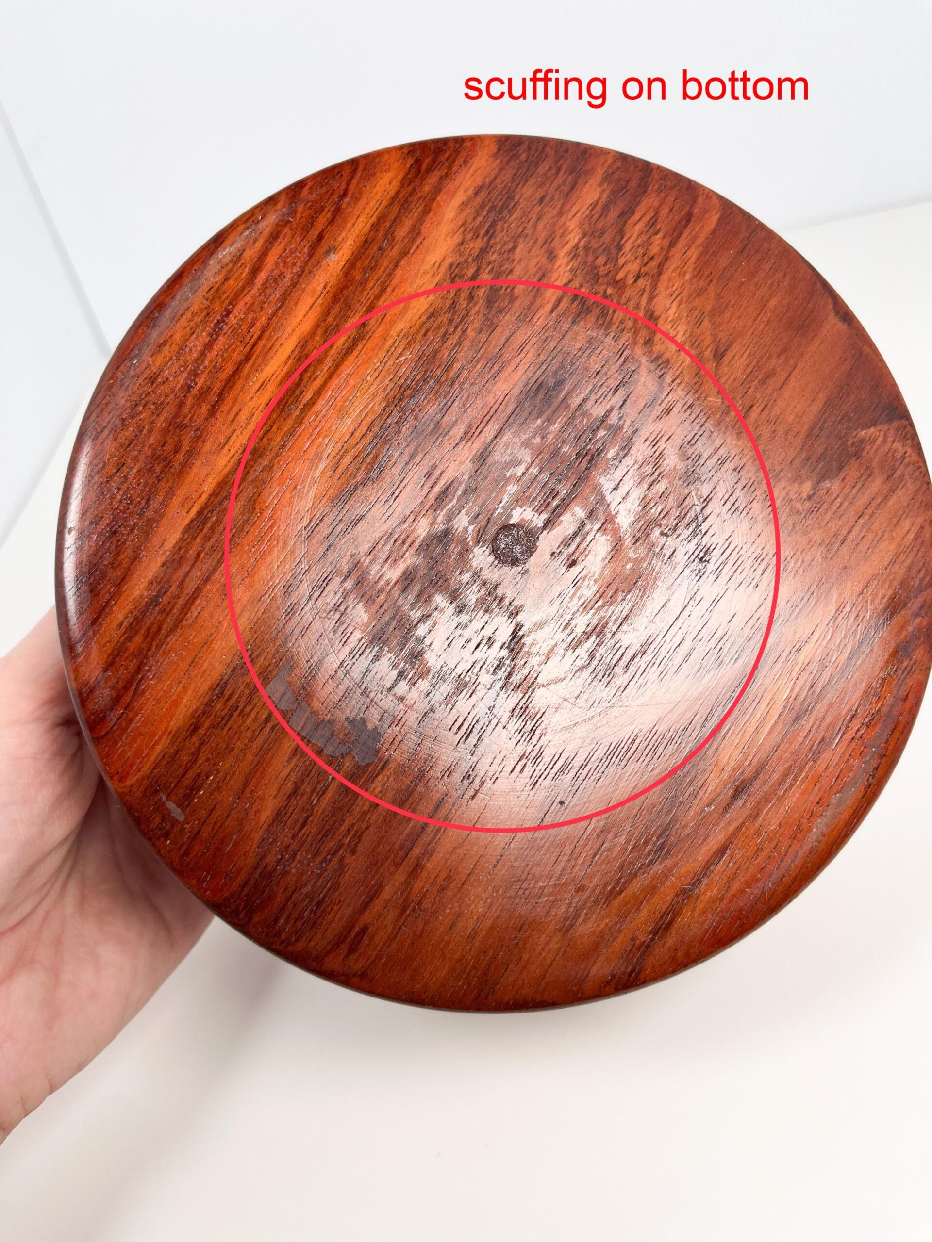 Decorative wood bowl with geometric mosaic panels