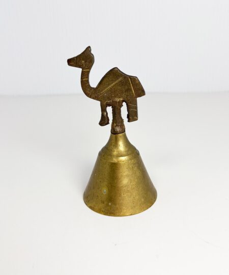 Vintage small brass camel bell - patina, rustic charm