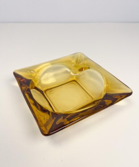 Vintage amber coloured glass ashtray by Anchor Hocking
