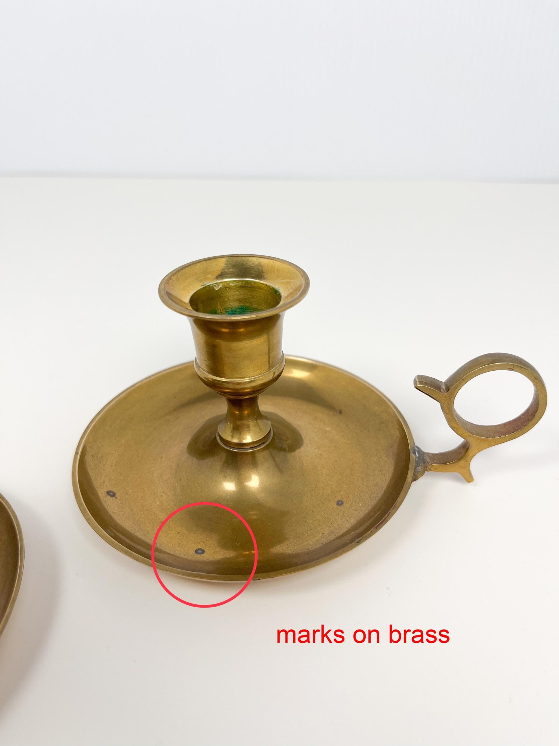 Vintage brass candlestick holders set with handle - including candles