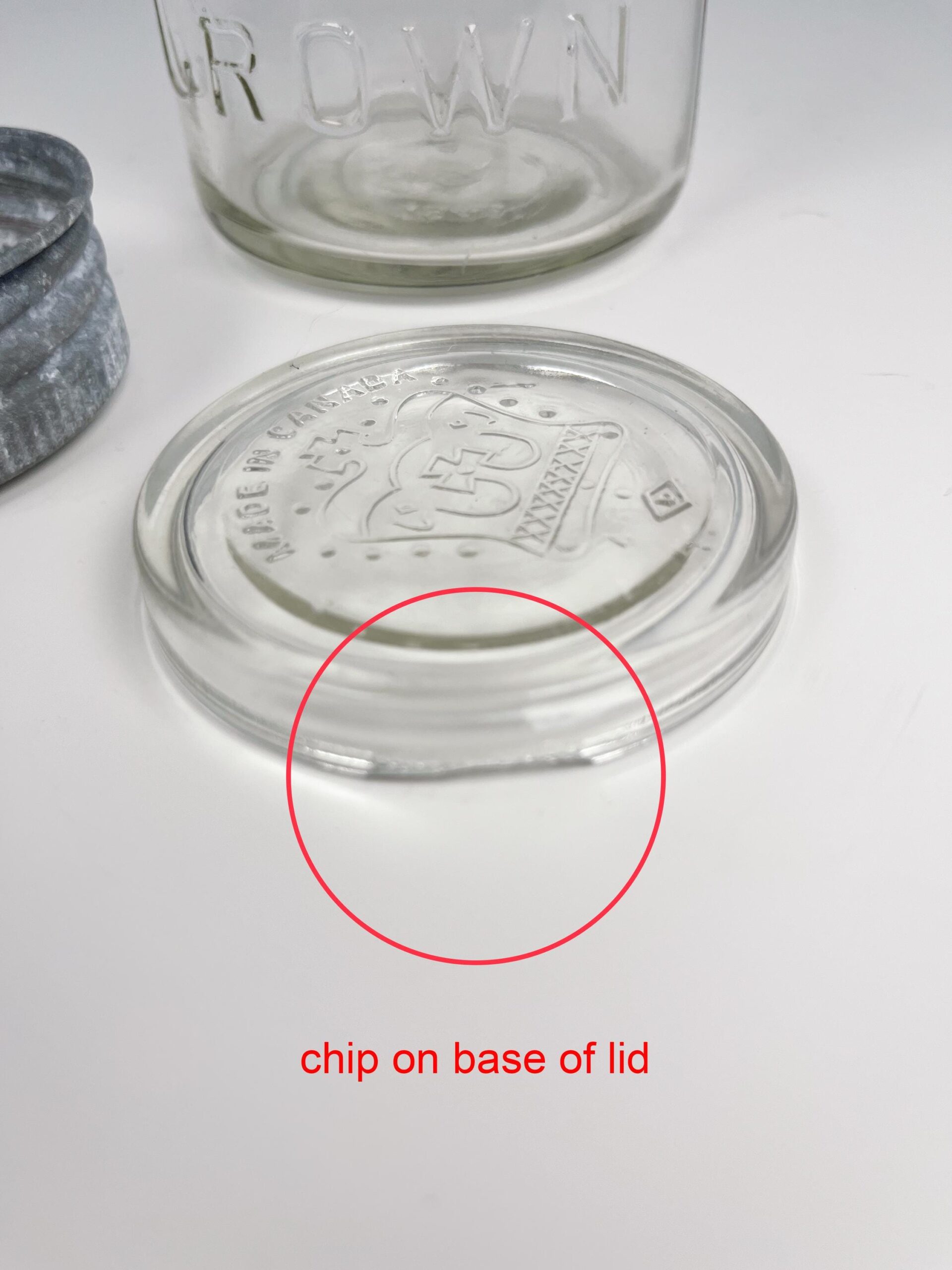 7" vintage Crown Mason Jar - Made in Canada, 1943